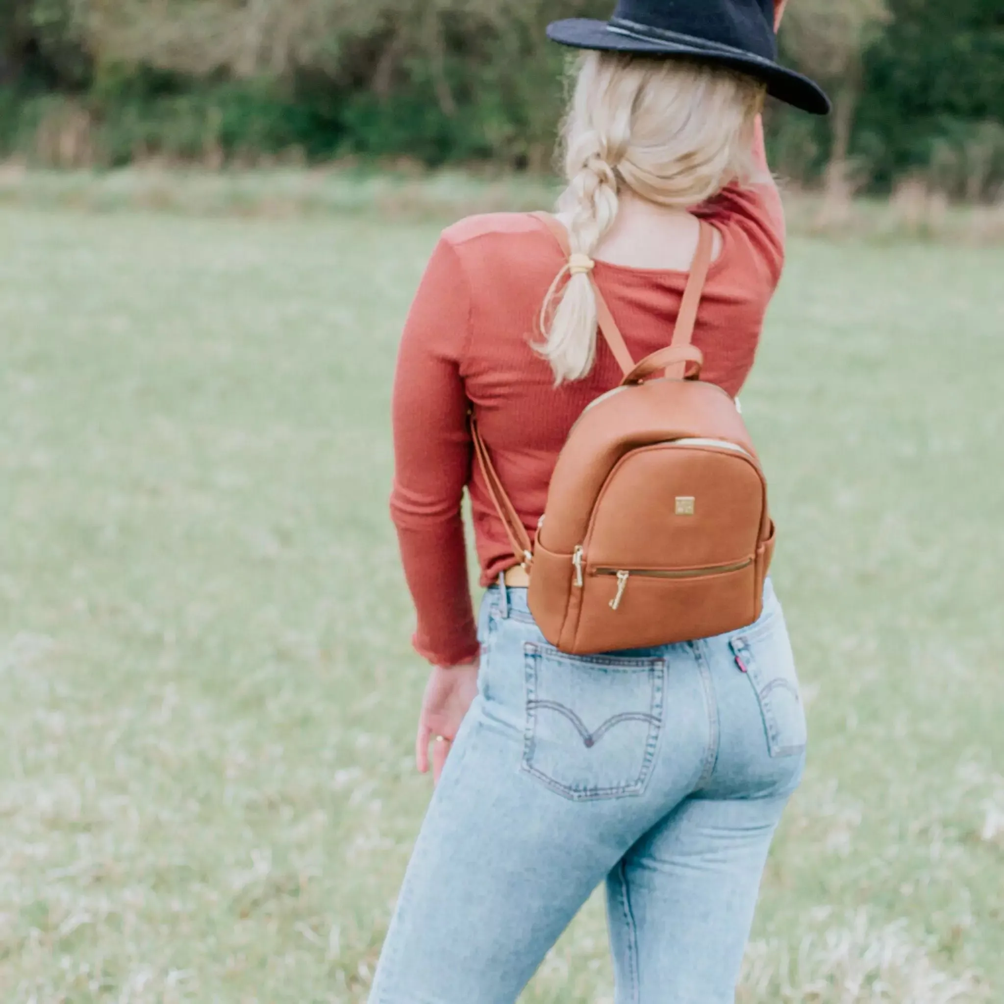 Sleepy Panda Vegan Leather Mini Backpack - Image 2