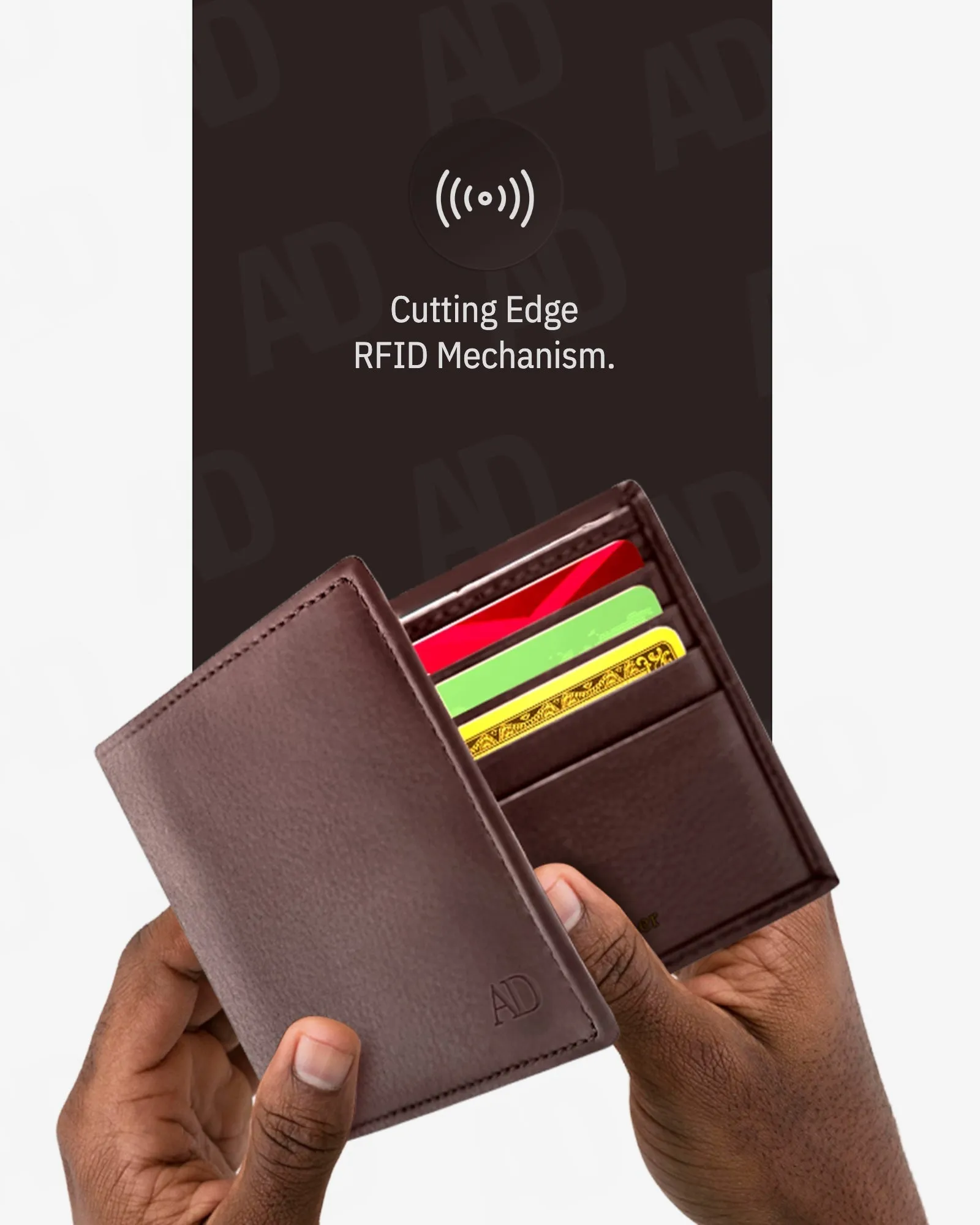 Leather Bifold Wallet with ID Window - Image 19