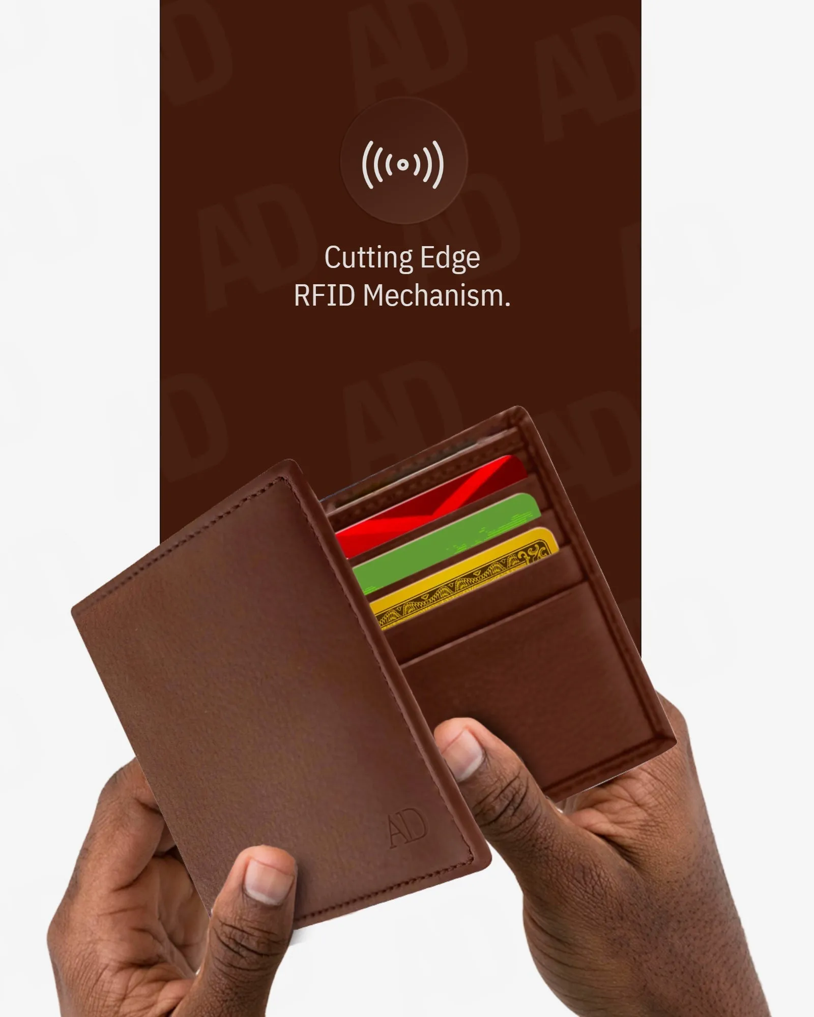 Leather Bifold Wallet with ID Window - Image 24
