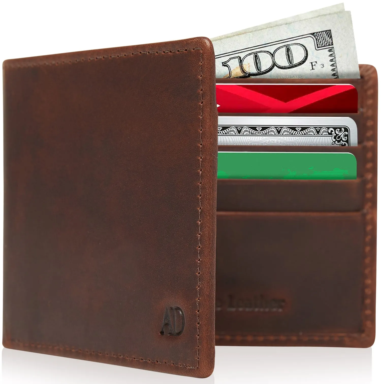 Leather Bifold Wallet with ID Window - Image 32