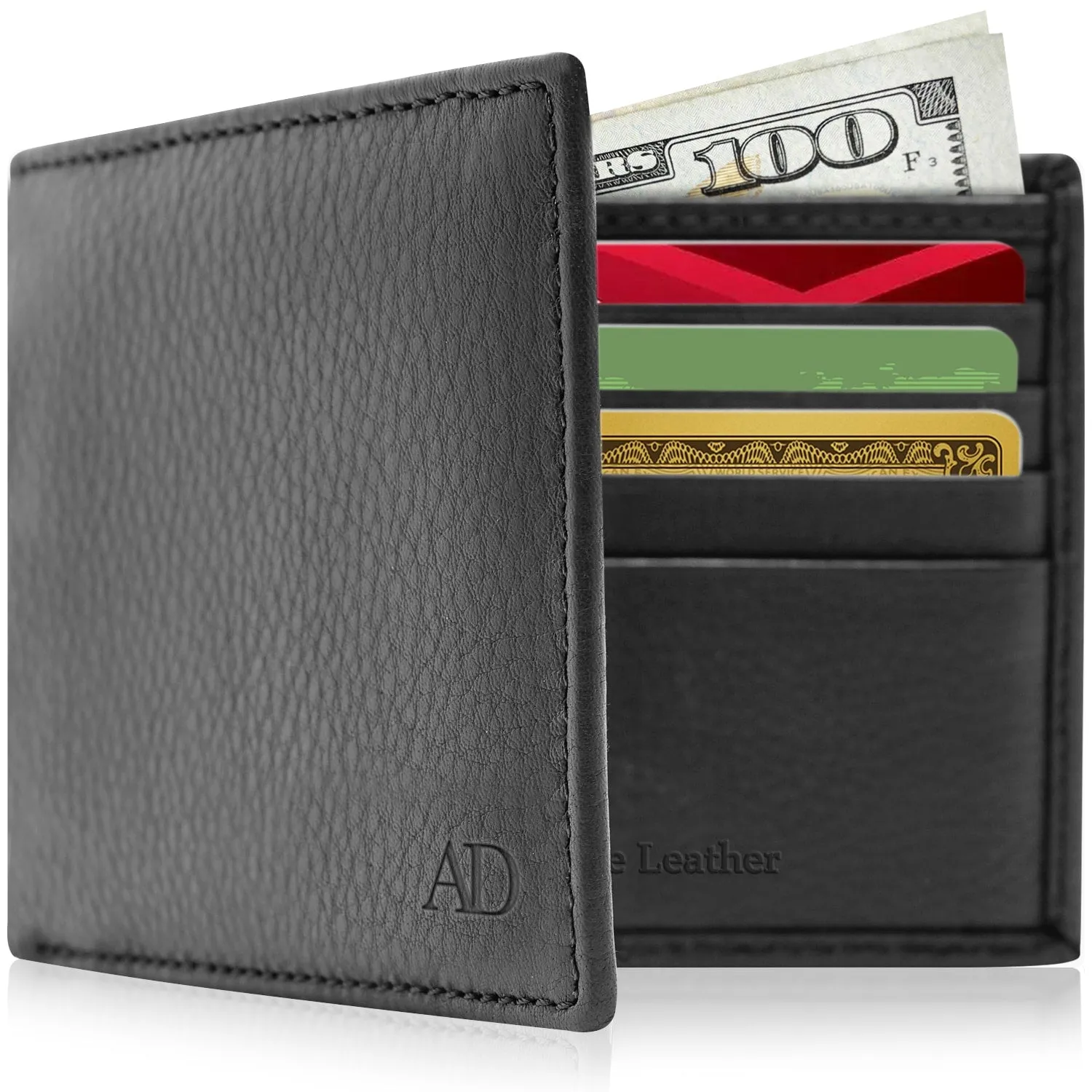 Leather Bifold Wallet with ID Window - Image 34