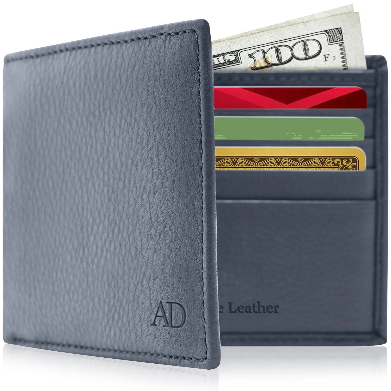 Leather Bifold Wallet with ID Window - Image 35