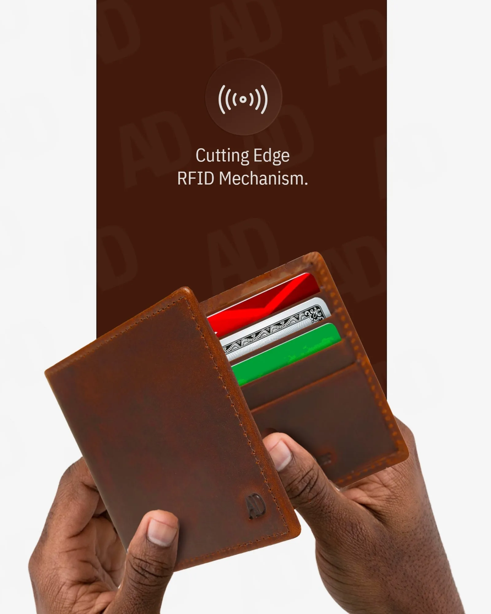 Leather Bifold Wallet with ID Window - Image 4