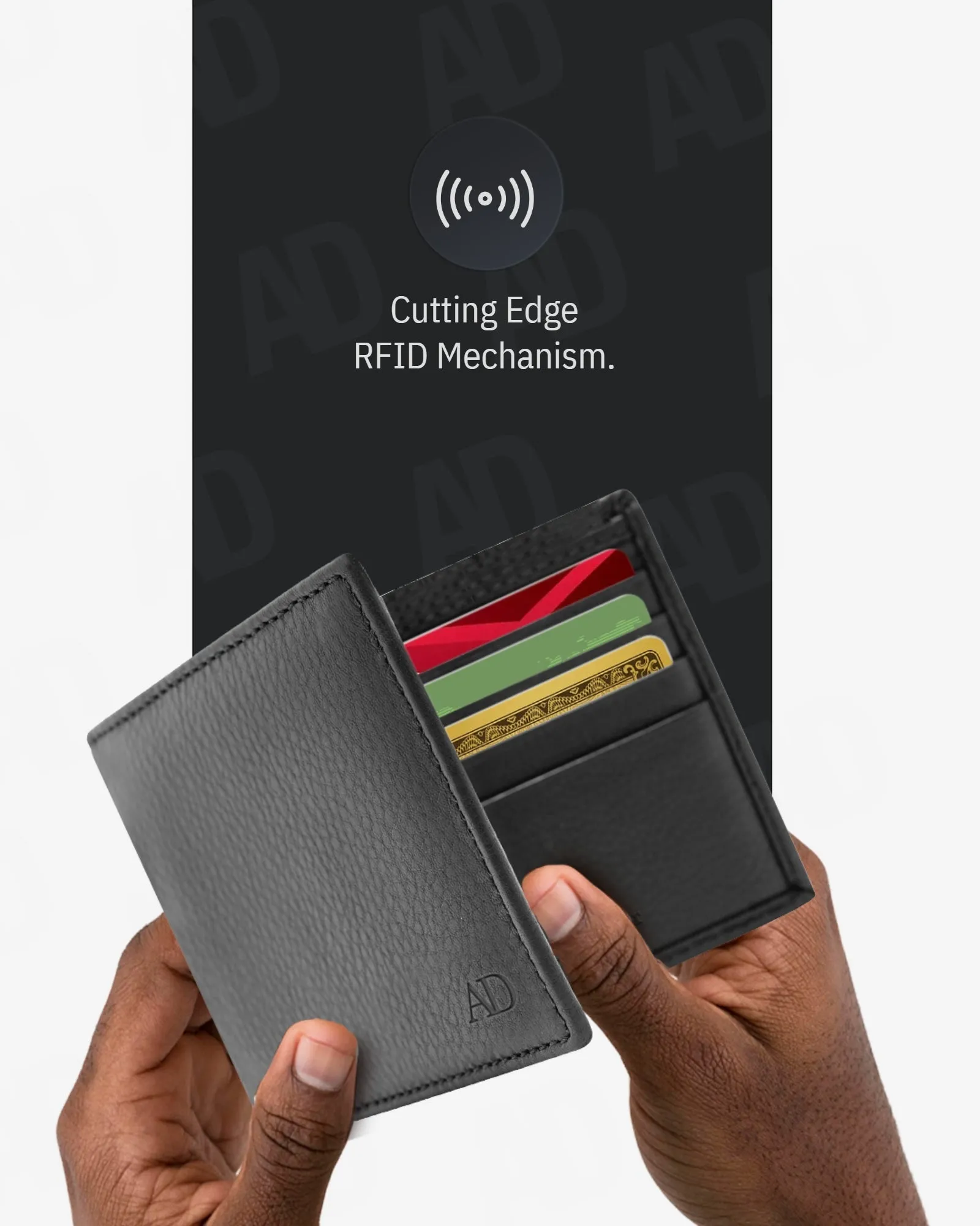 Leather Bifold Wallet with ID Window - Image 9