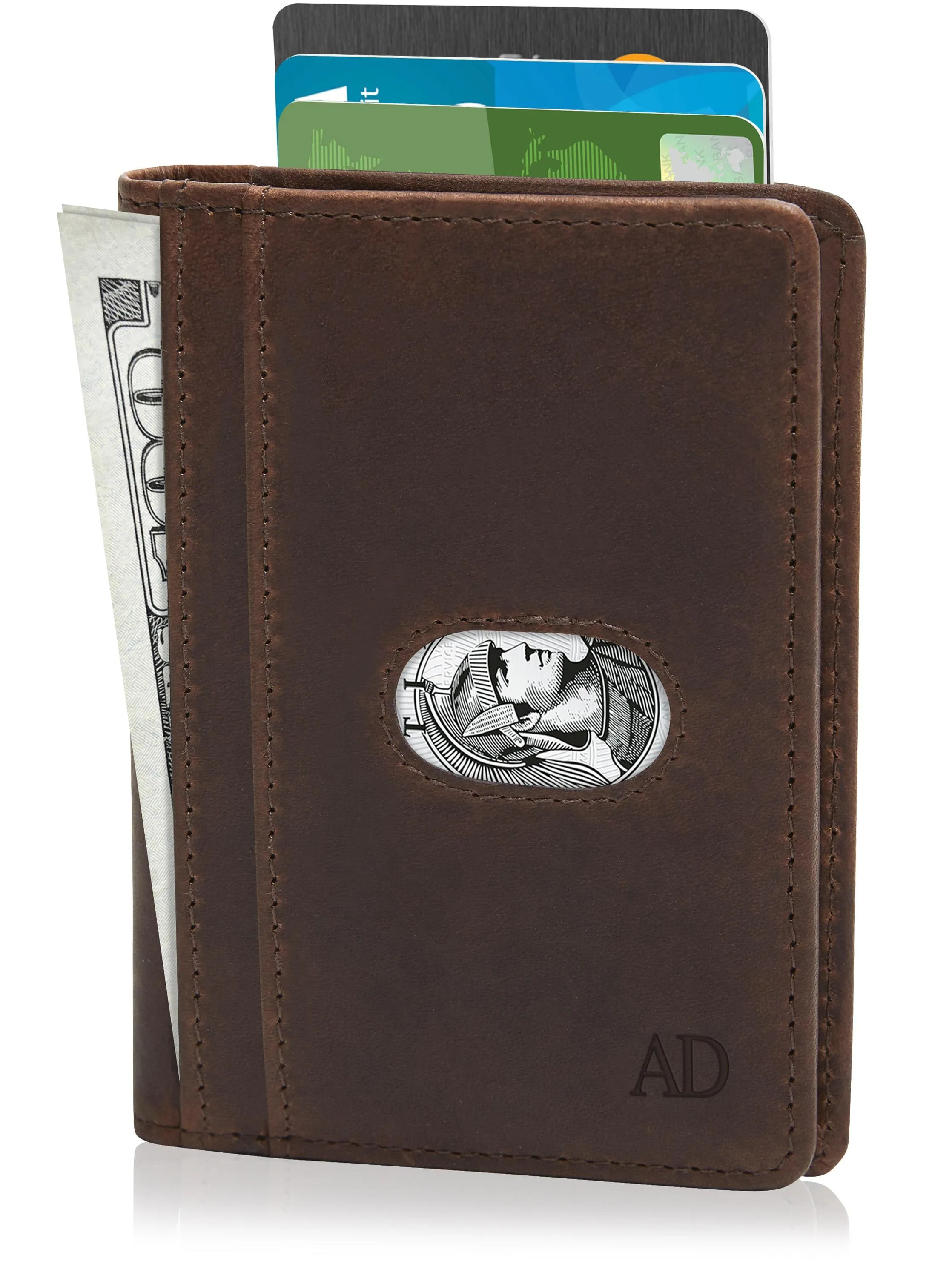 Leather Bifold Wallet with Pull Strap - Image 14