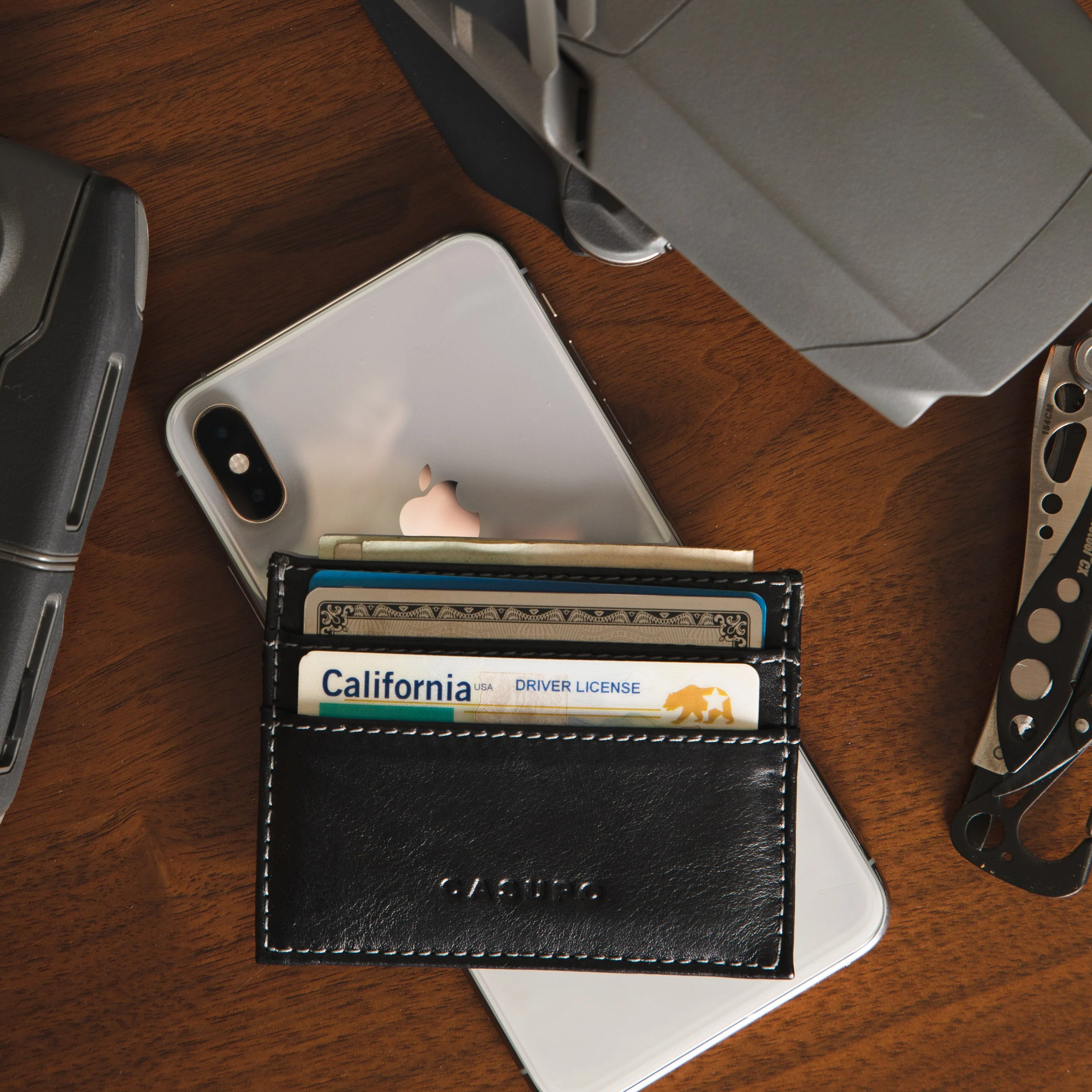 Slim Card Holder Wallet - Black - Image 2