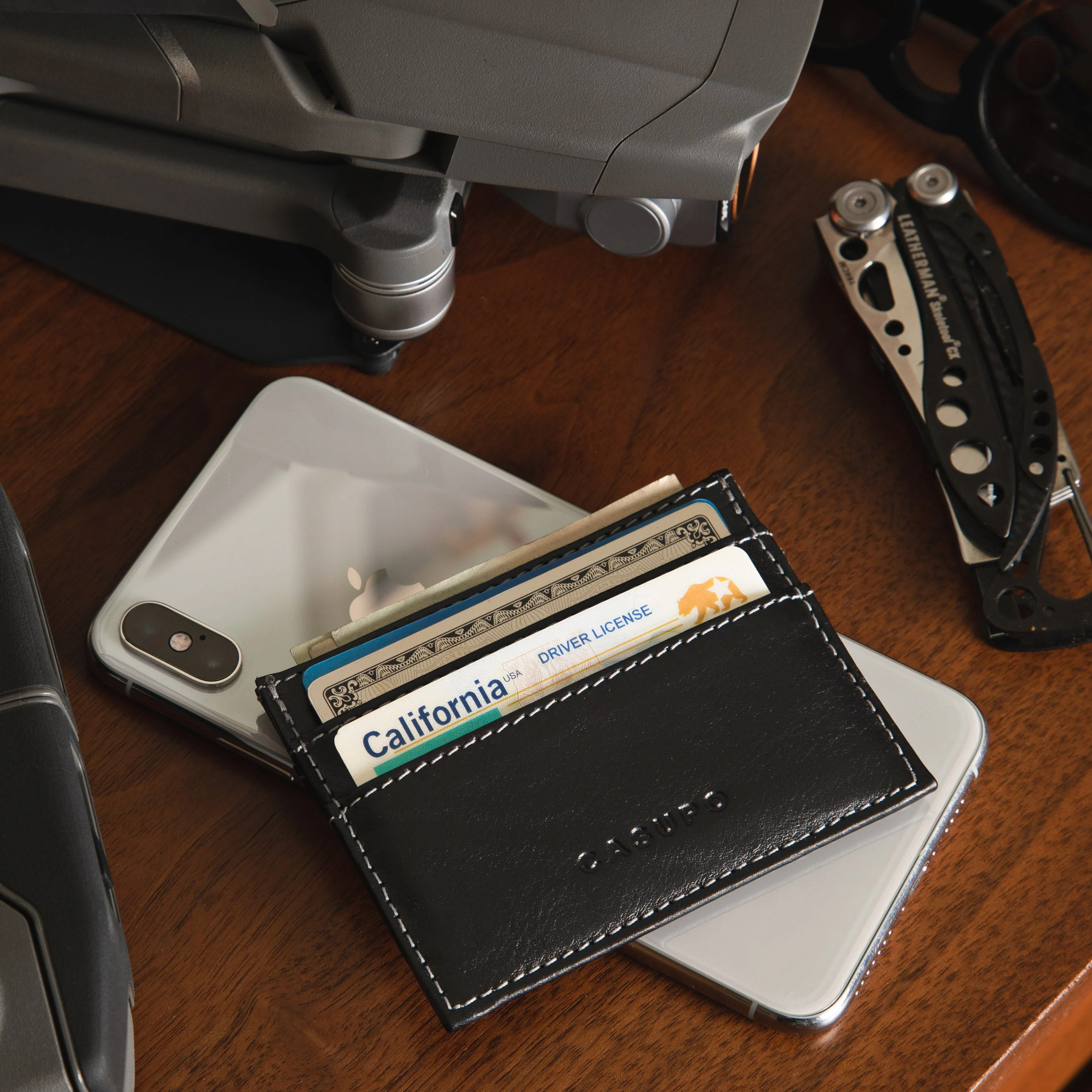 Slim Card Holder Wallet - Black - Image 3