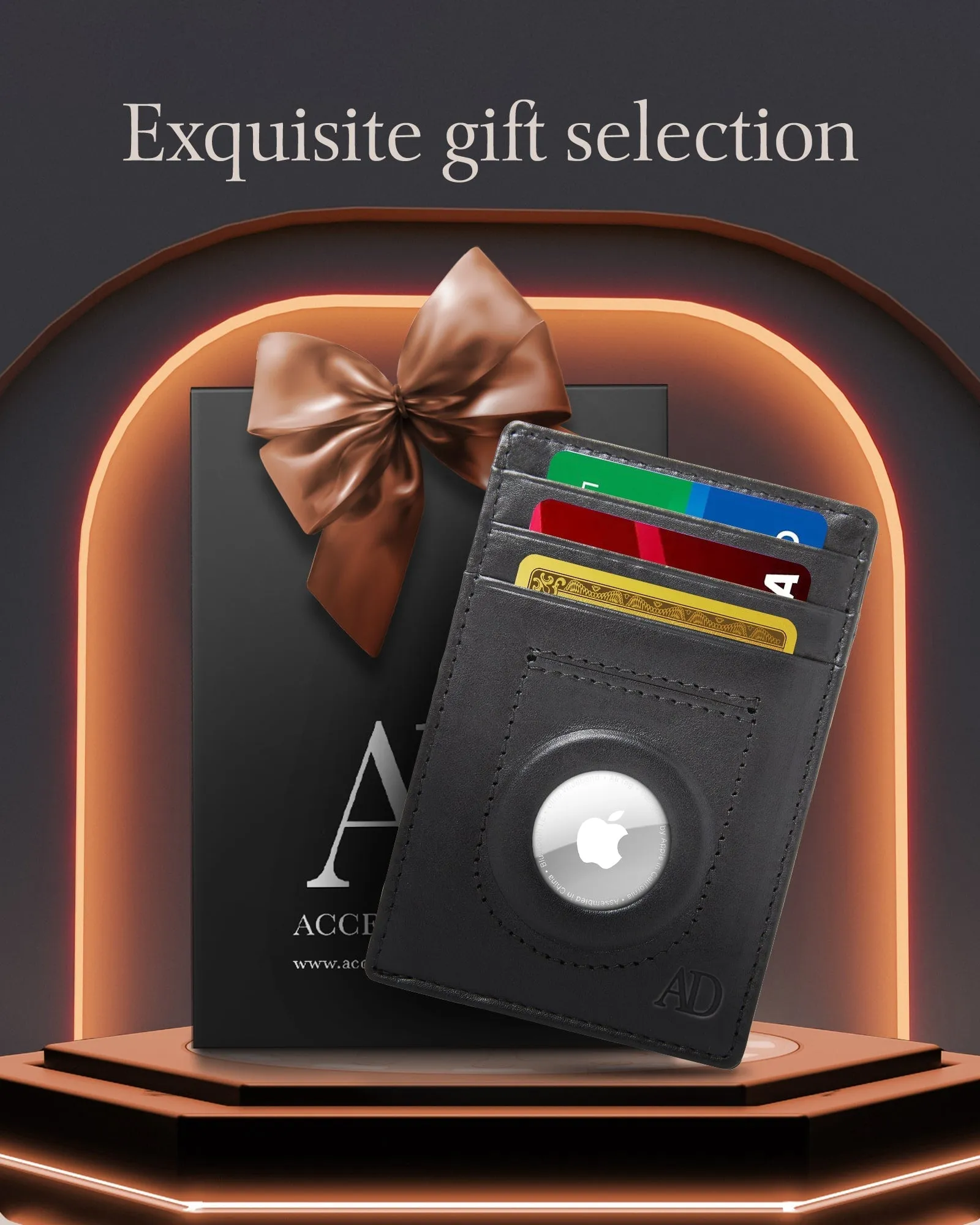 Leather Card Holder with Air Tag Holder - Image 10