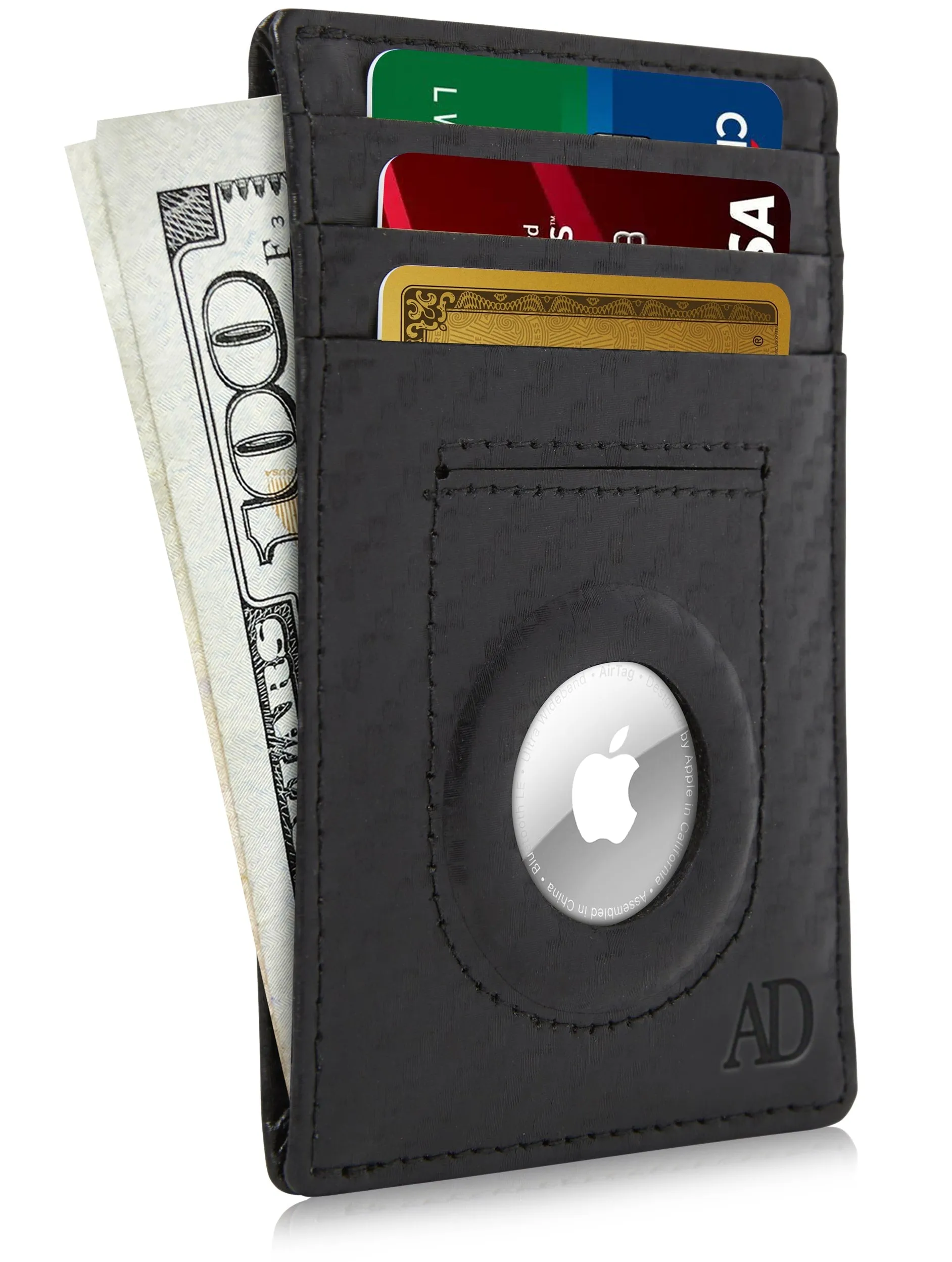 Leather Card Holder with Air Tag Holder - Image 14