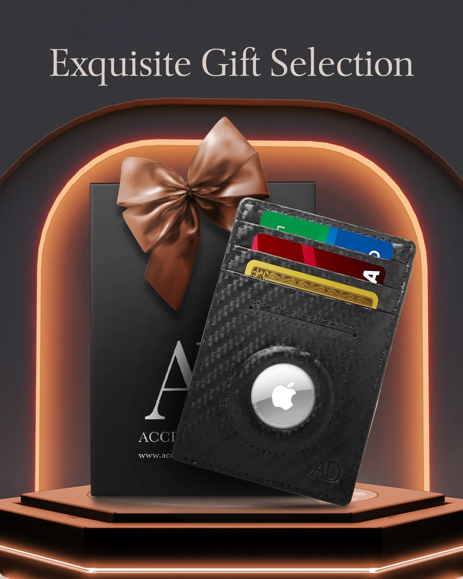 Leather Card Holder with Air Tag Holder - Image 16