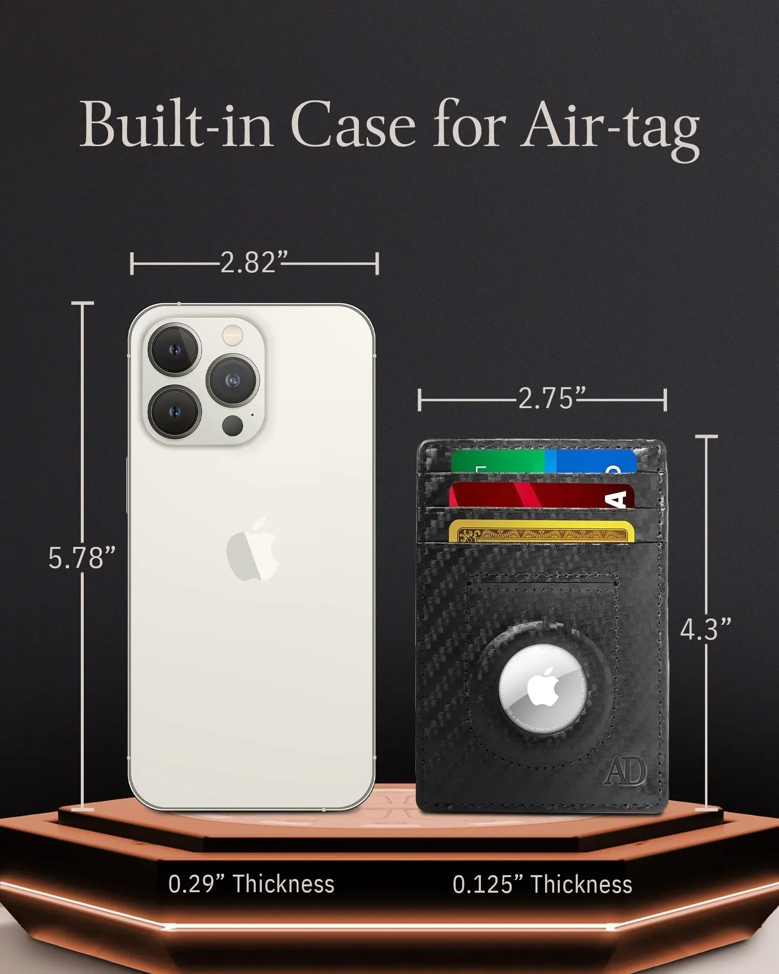 Leather Card Holder with Air Tag Holder - Image 18