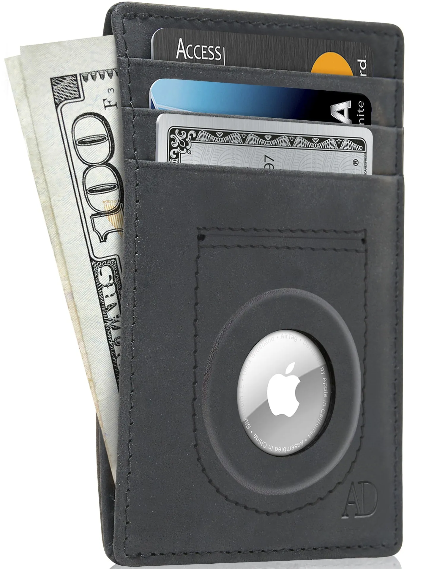 Leather Card Holder with Air Tag Holder - Image 26