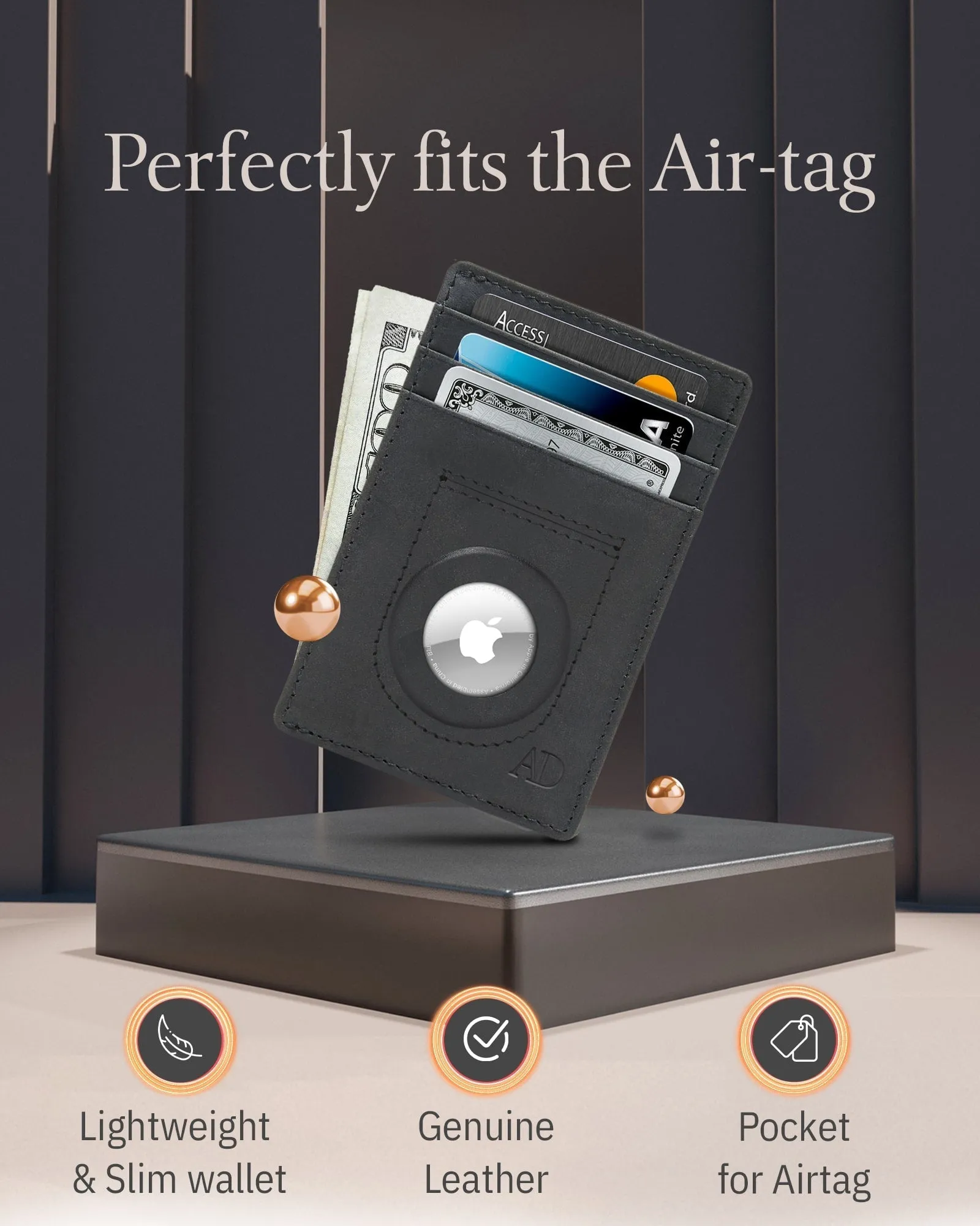 Leather Card Holder with Air Tag Holder - Image 27