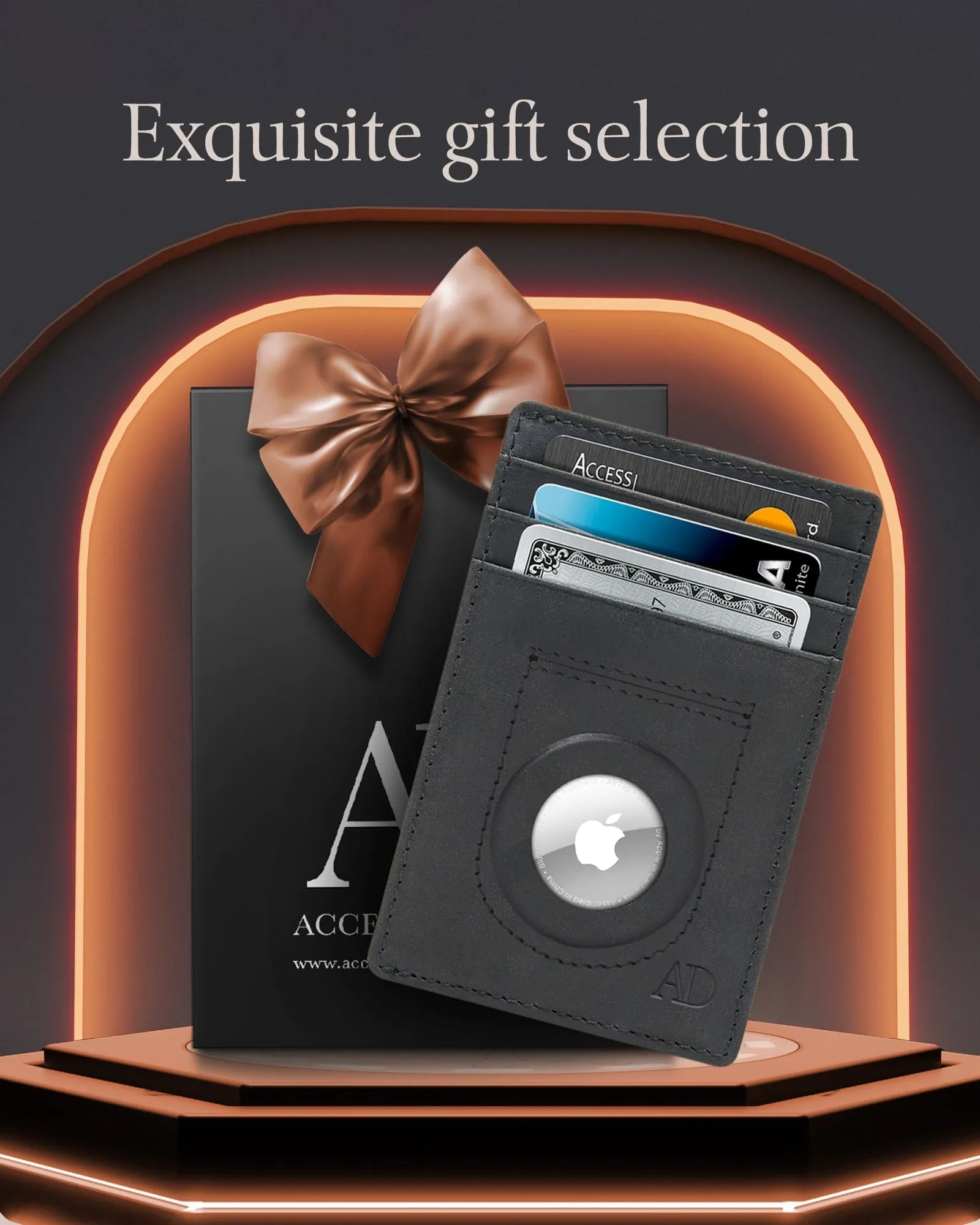 Leather Card Holder with Air Tag Holder - Image 28