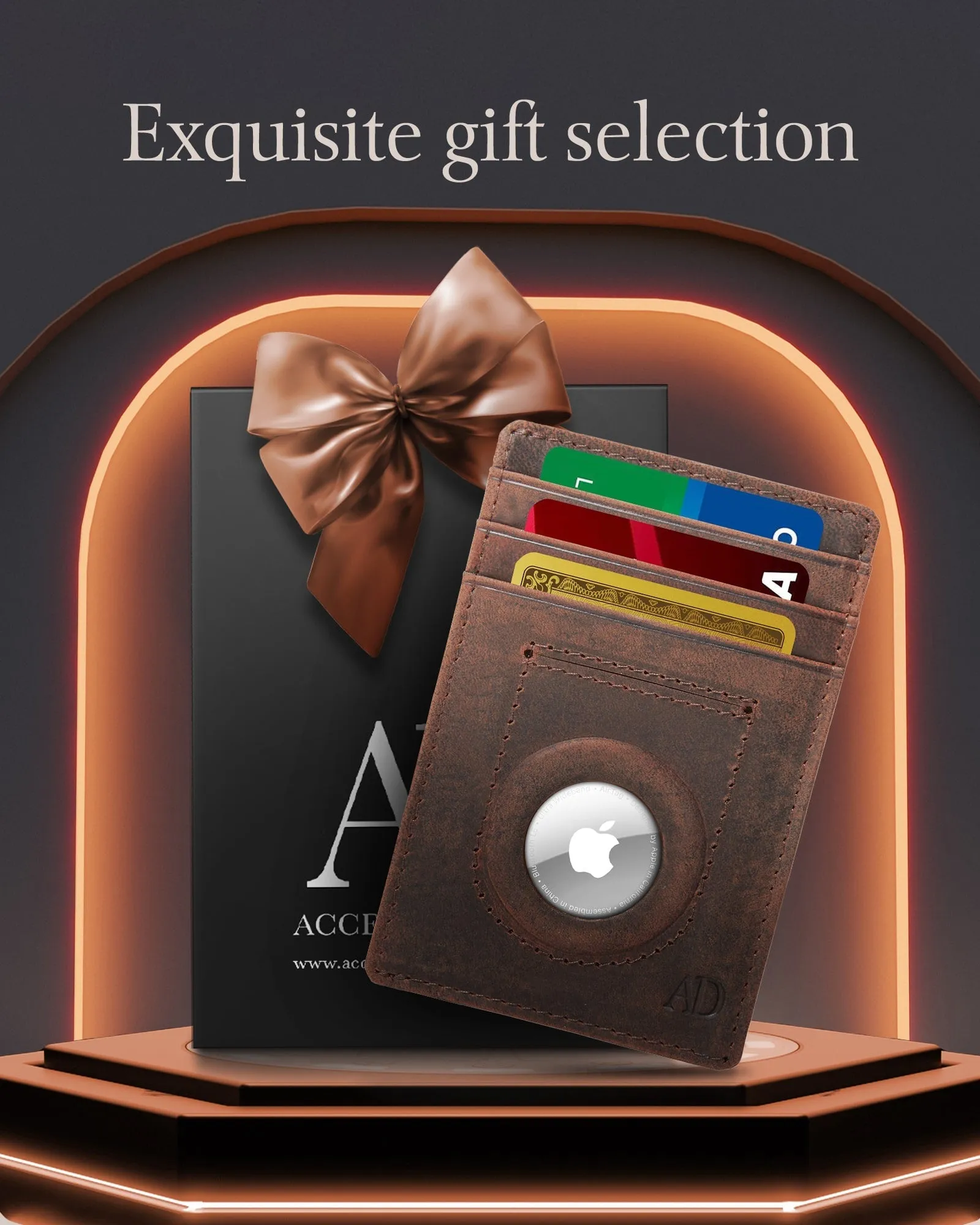 Leather Card Holder with Air Tag Holder - Image 4
