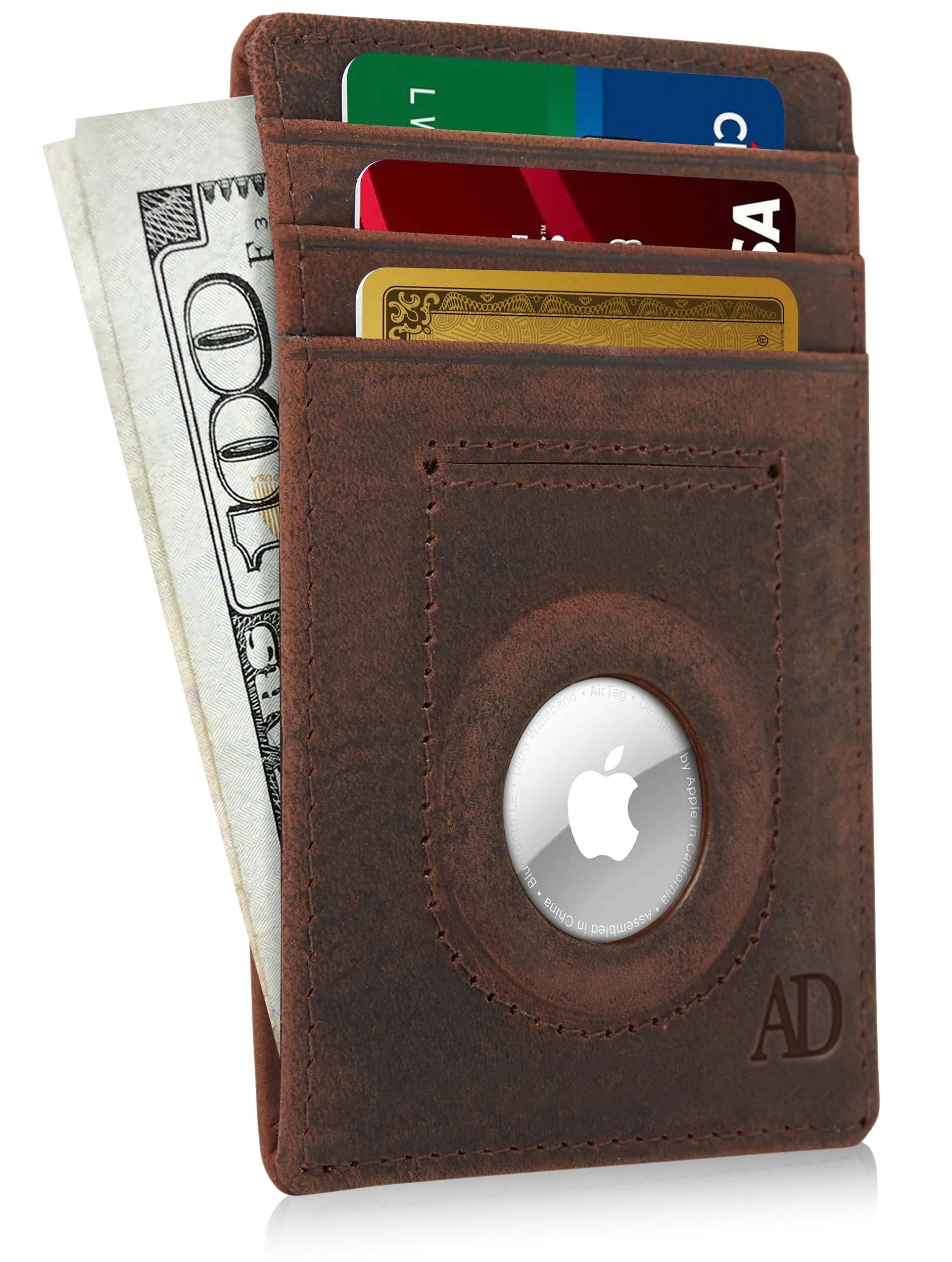 Leather Card Holder with Air Tag Holder - Image 7