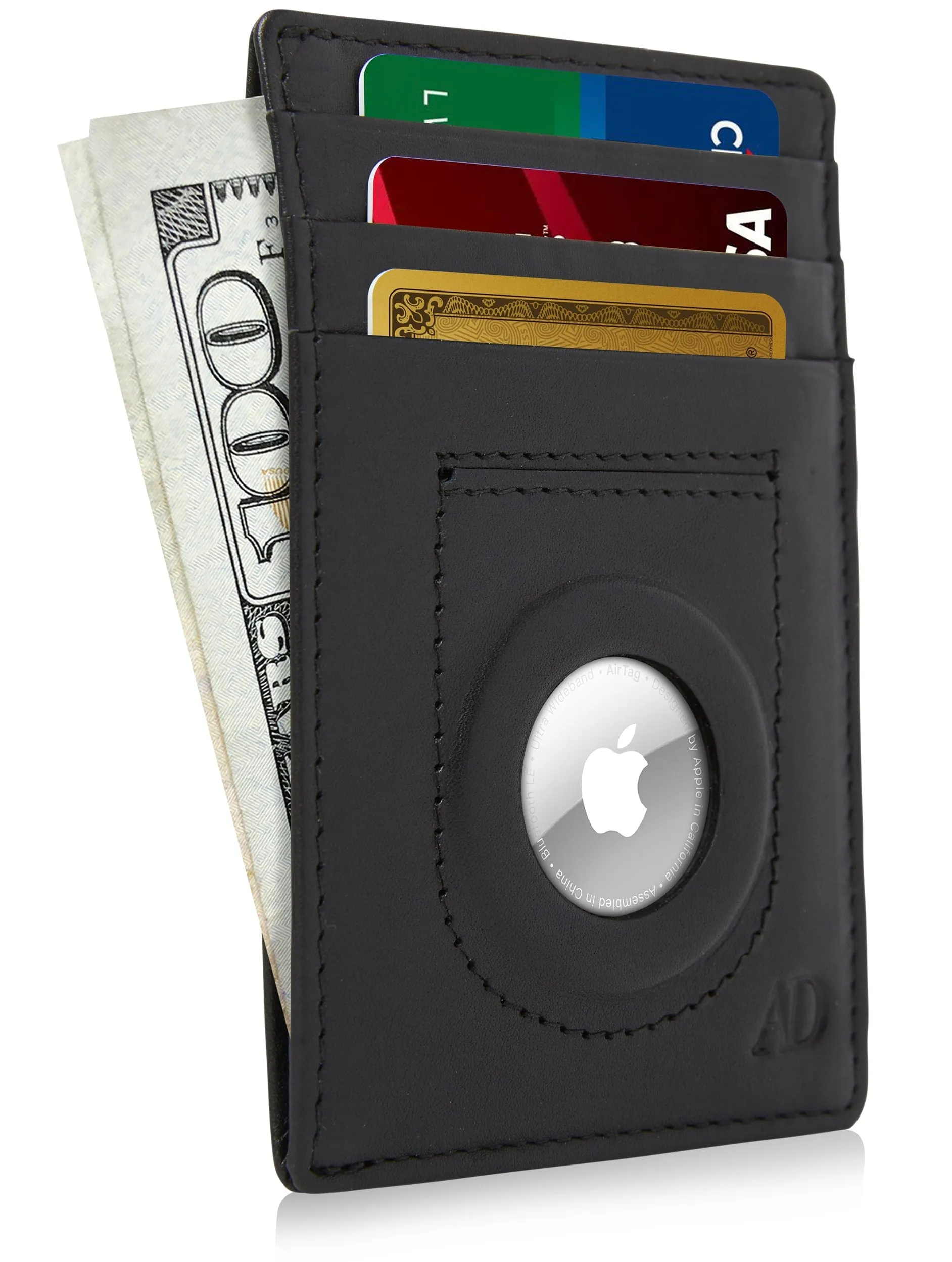 Leather Card Holder with Air Tag Holder - Image 8