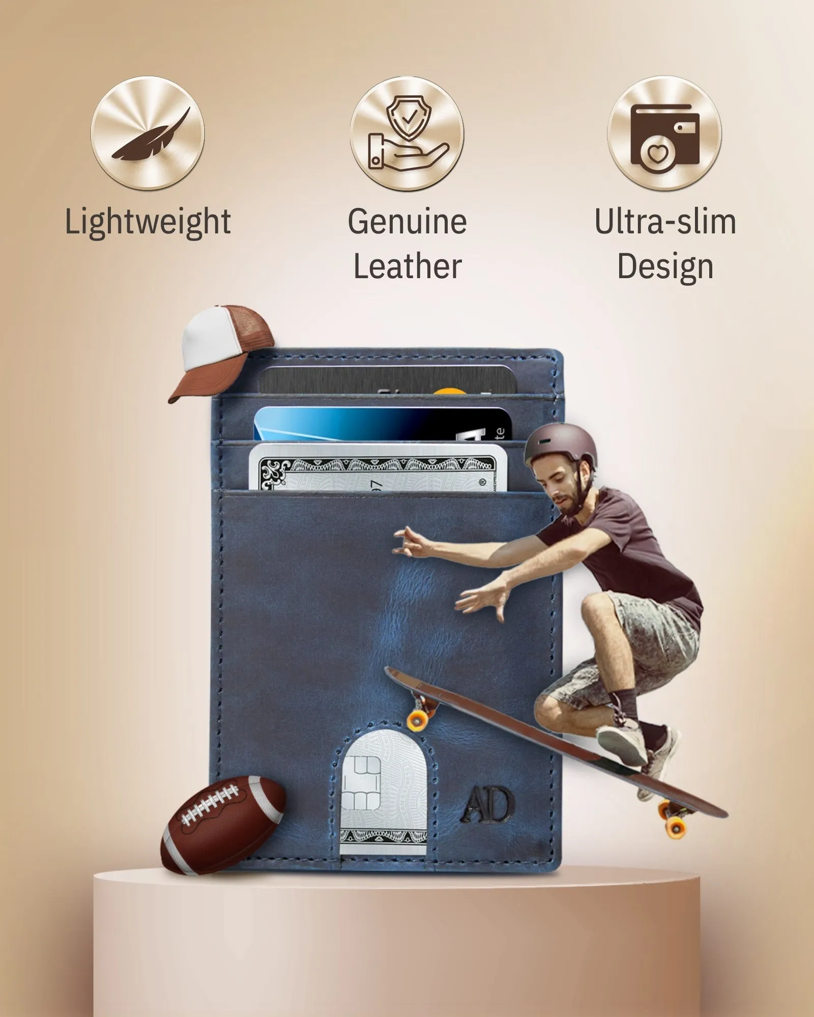 Slim RFID Leather Cardholder - Image 2
