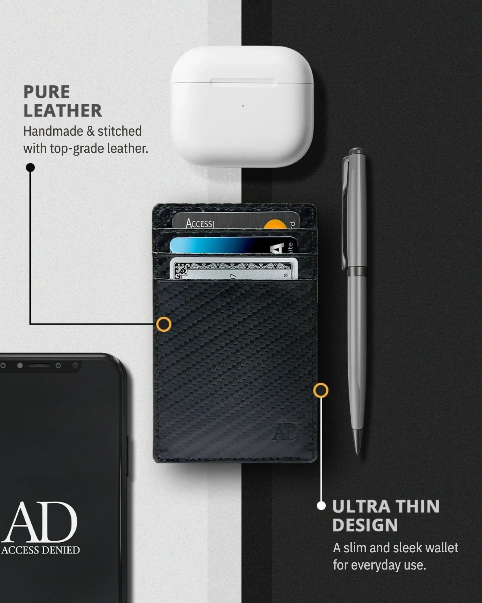 Leather RFID Minimalist Card Holder - Image 15
