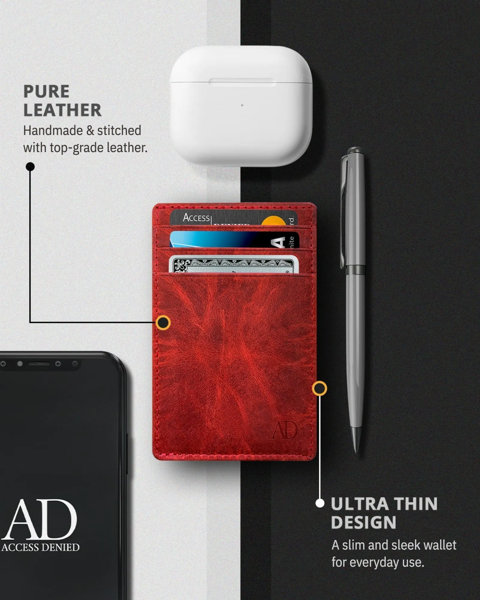 Leather RFID Minimalist Card Holder - Image 2