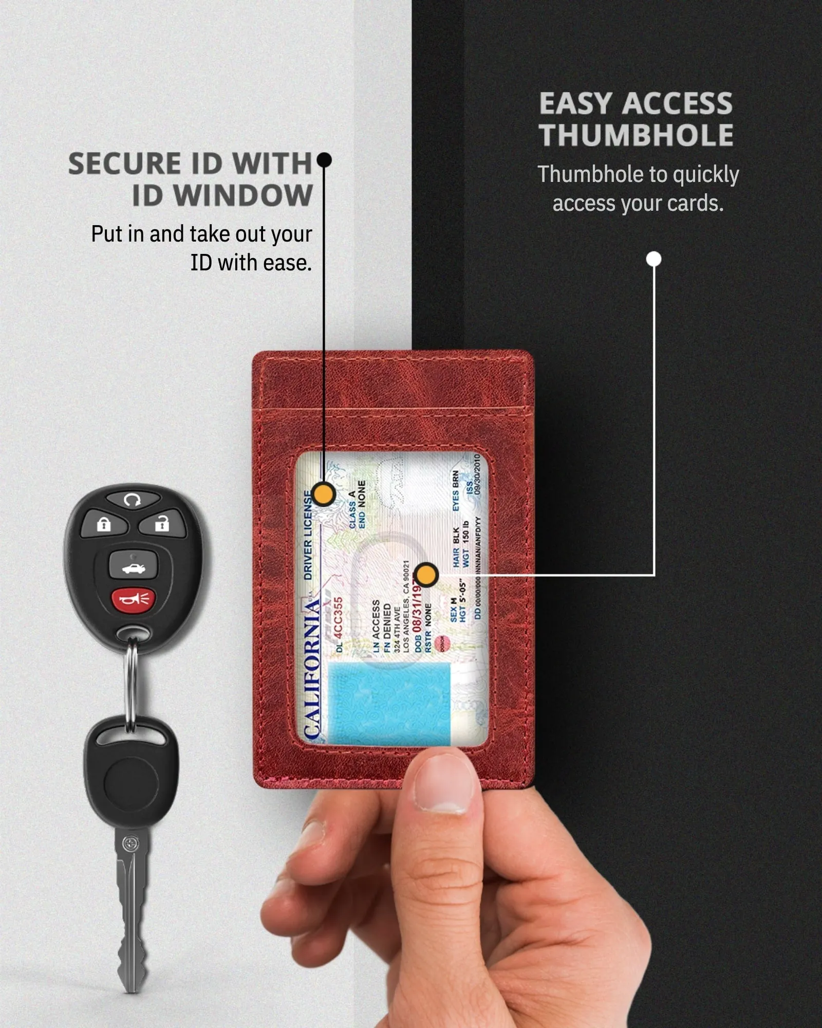 Leather RFID Minimalist Card Holder - Image 3