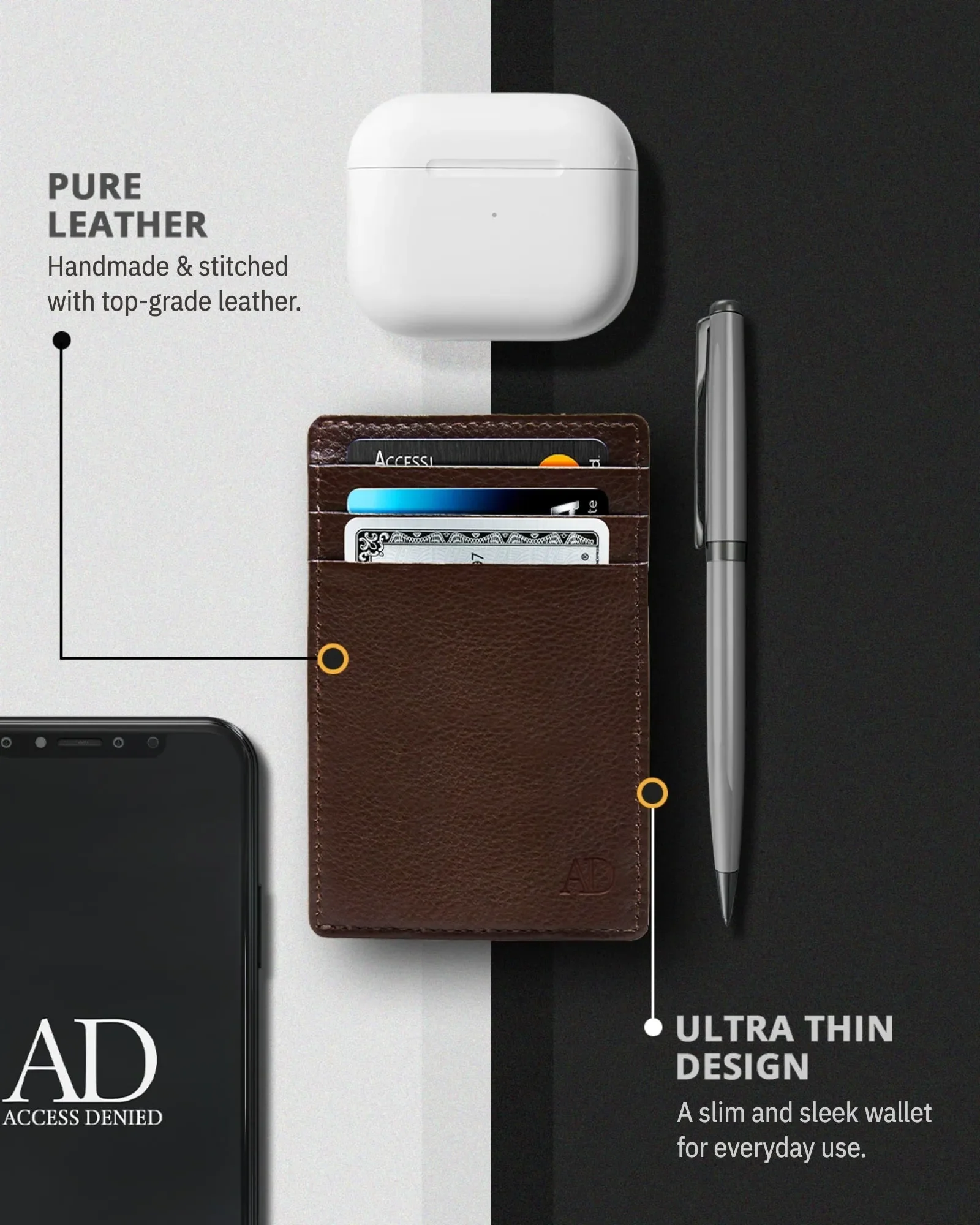 Leather RFID Minimalist Card Holder - Image 30