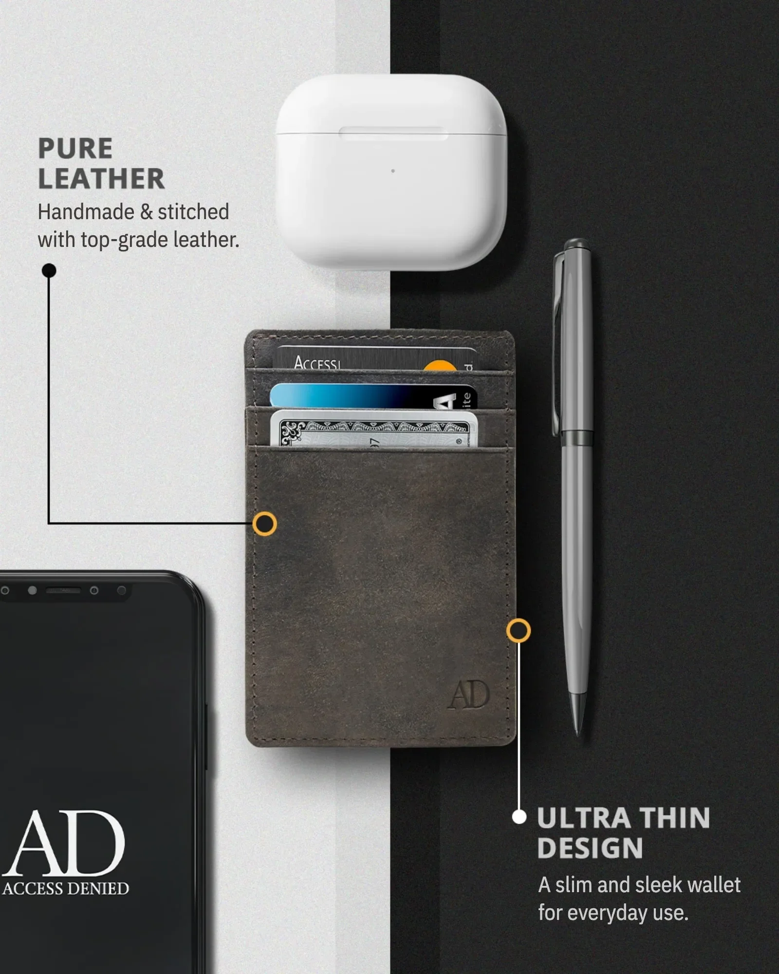 Leather RFID Minimalist Card Holder - Image 33