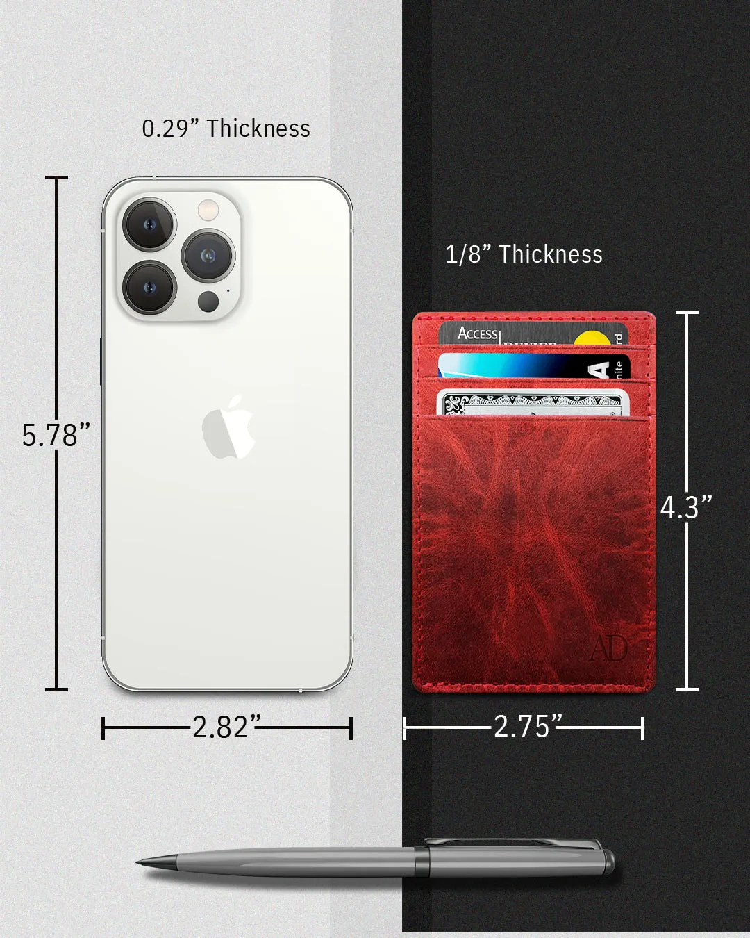 Leather RFID Minimalist Card Holder - Image 4