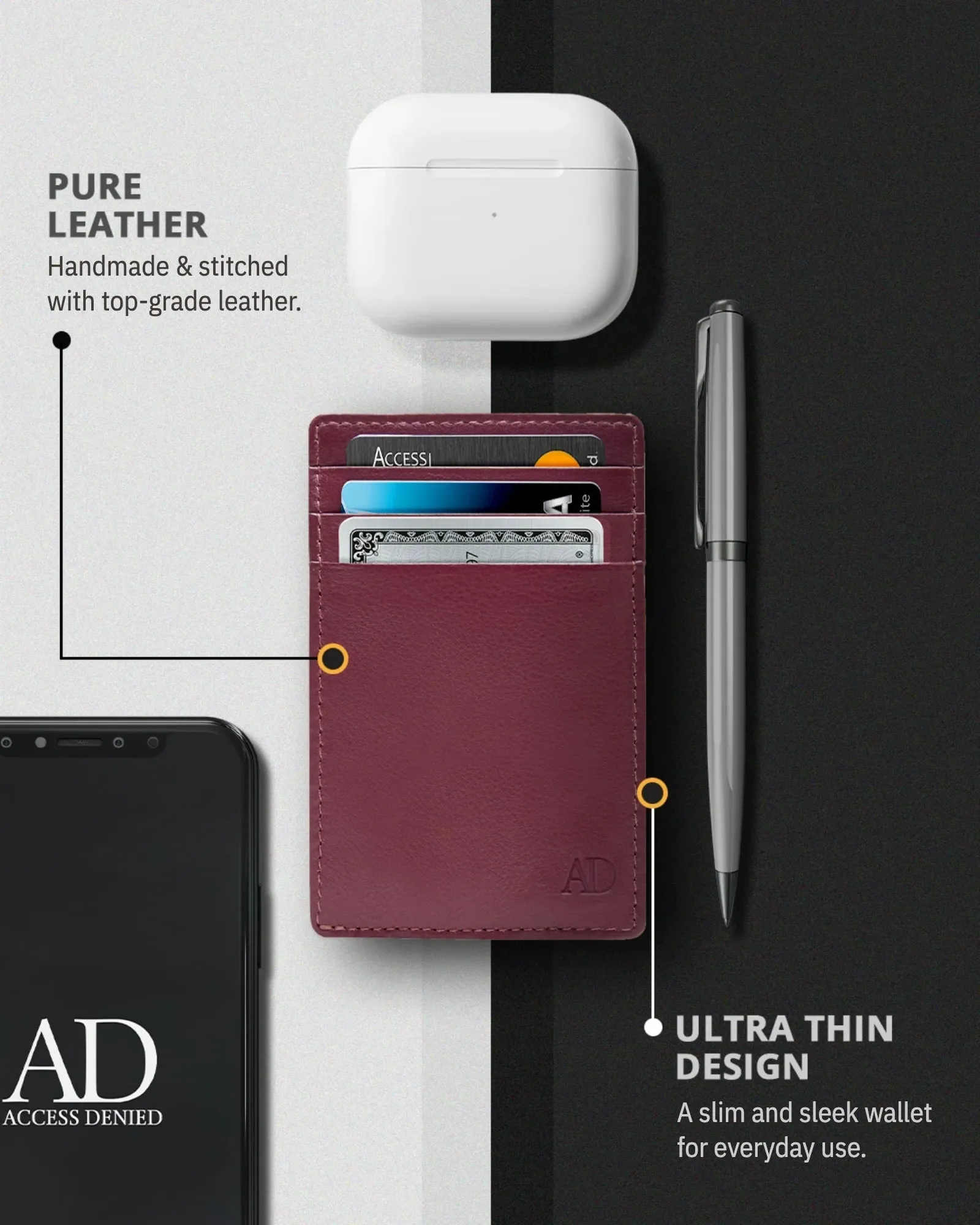 Leather RFID Minimalist Card Holder - Image 65