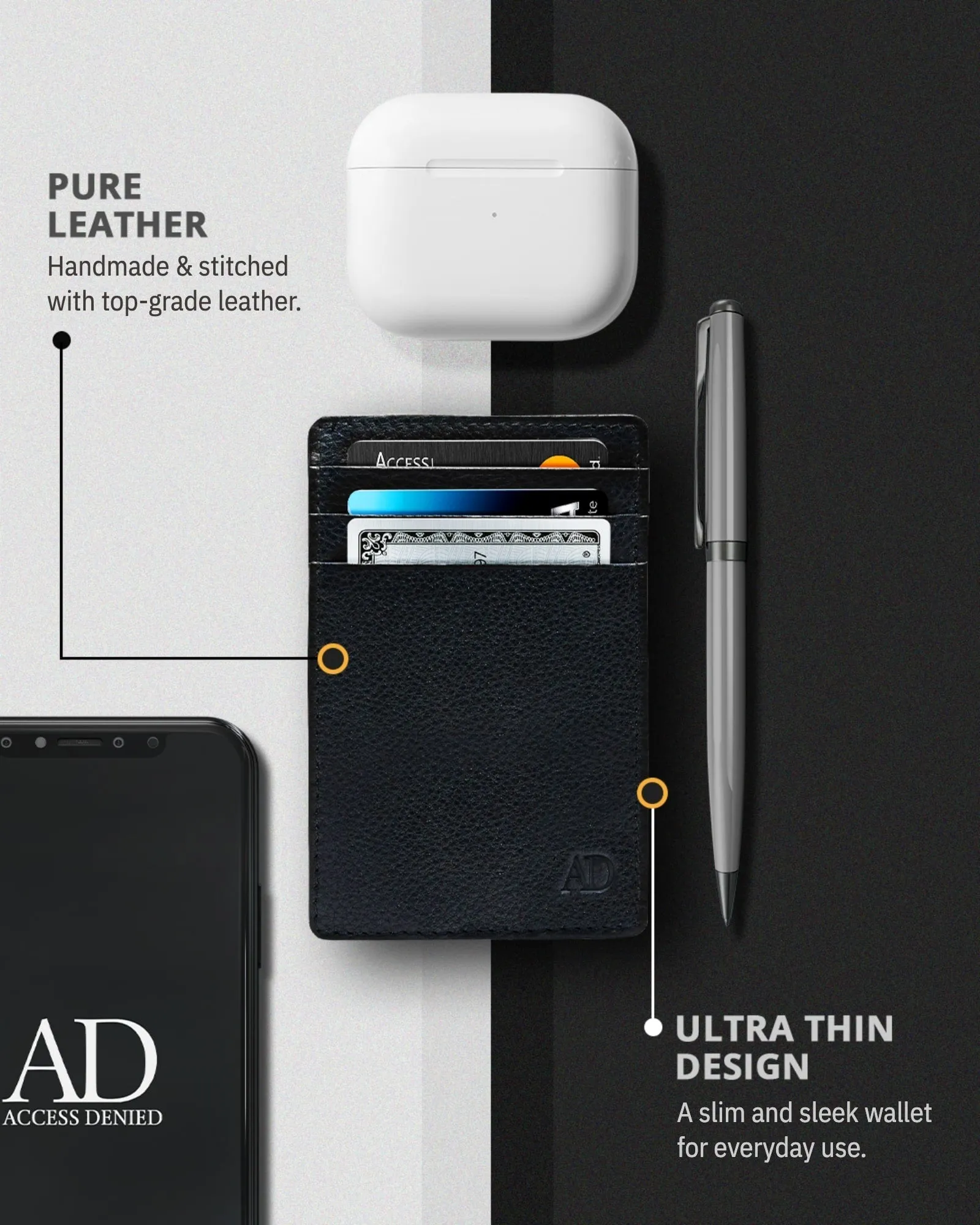 Leather RFID Minimalist Card Holder - Image 9