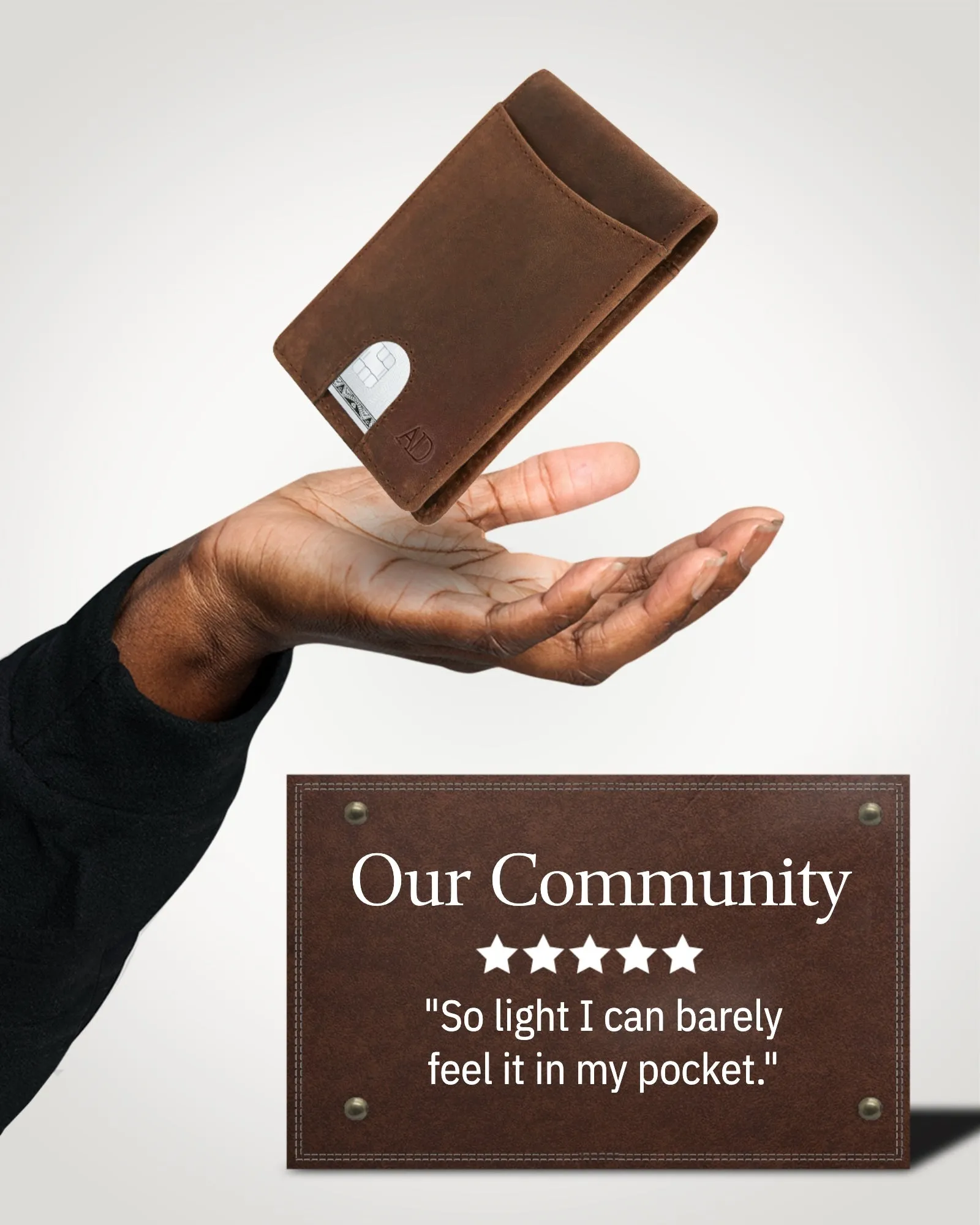 Leather Money Clip Bifold Wallet - Image 2