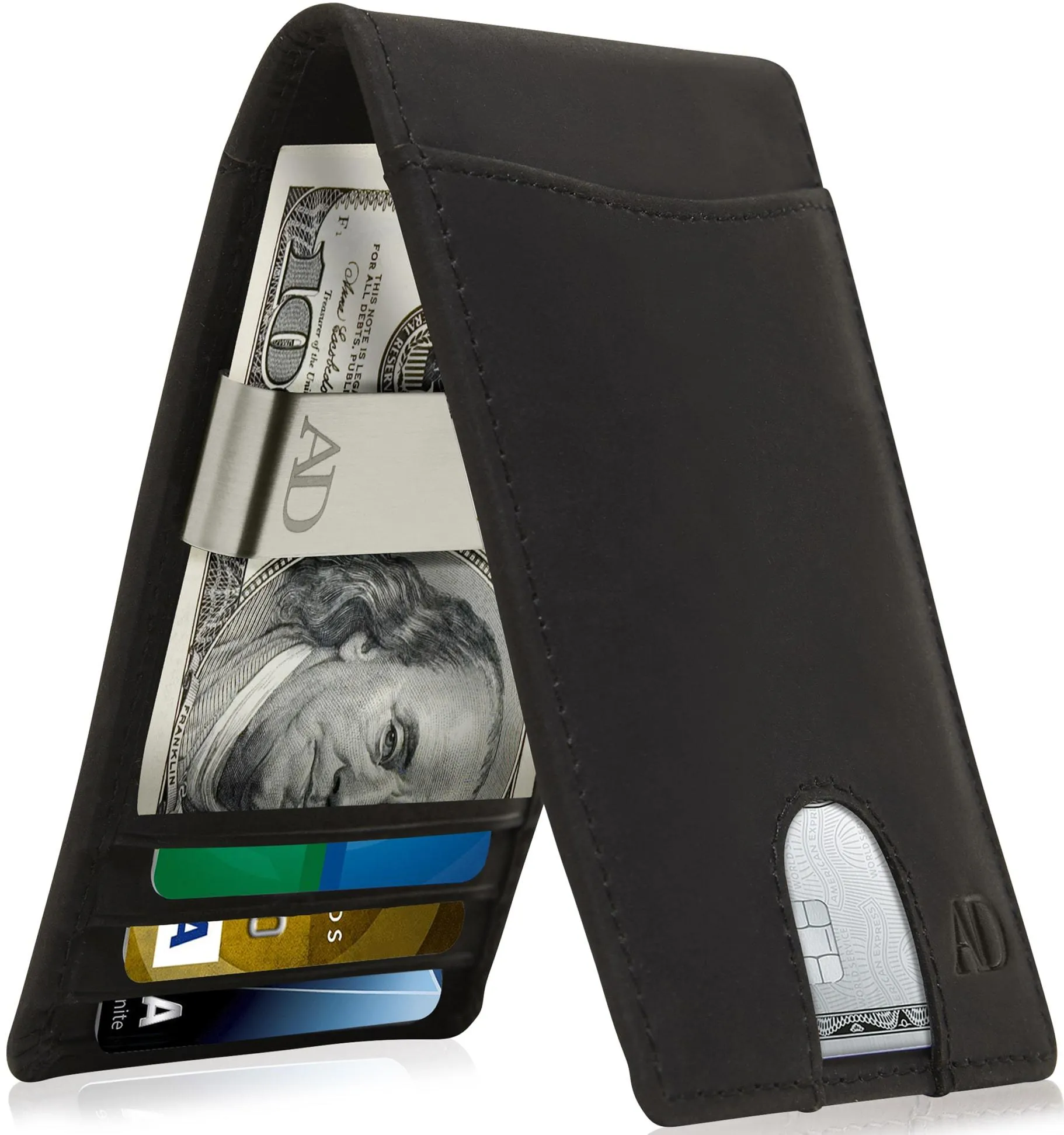 Leather Money Clip Bifold Wallet - Image 28