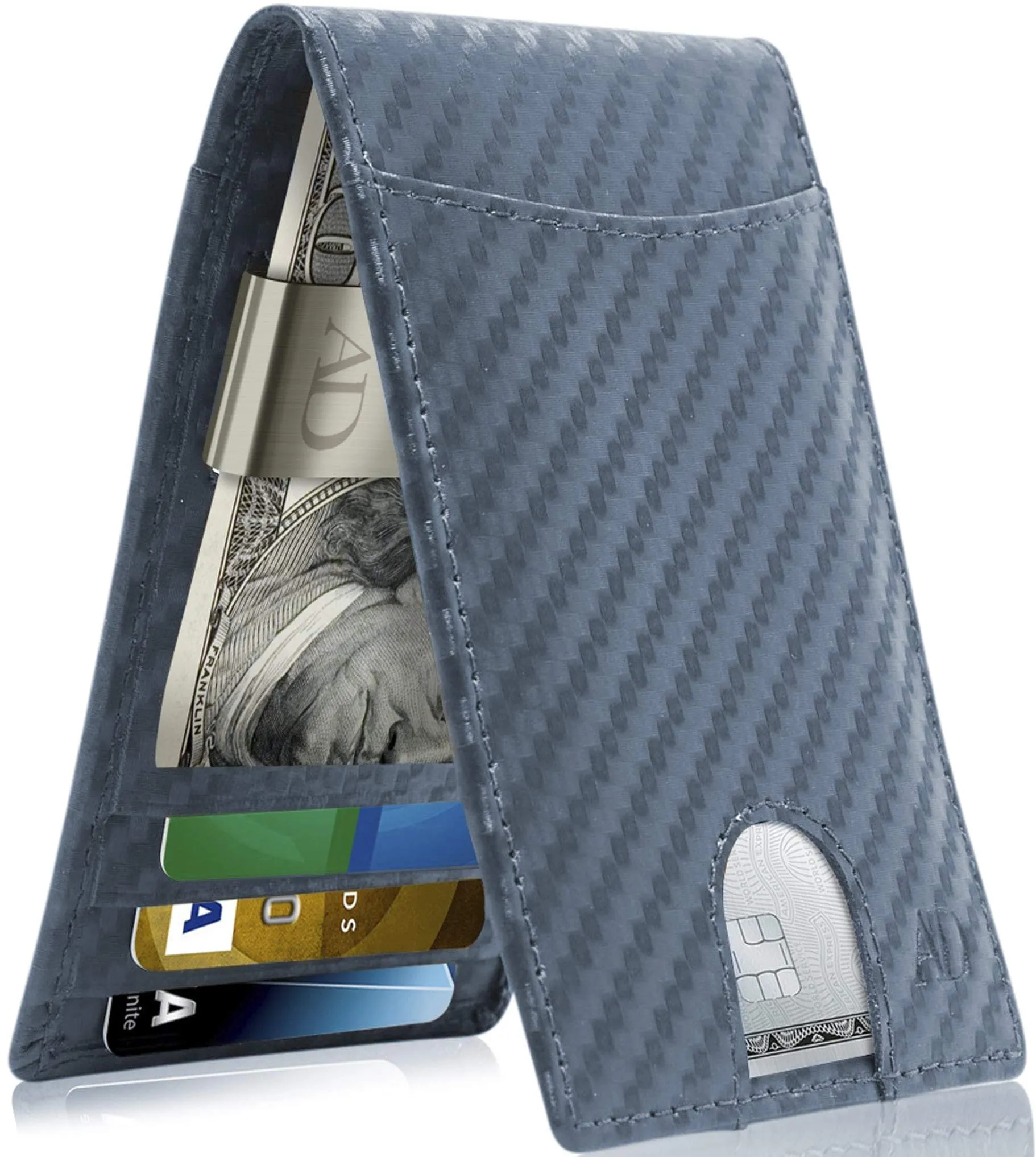 Leather Money Clip Bifold Wallet - Image 41
