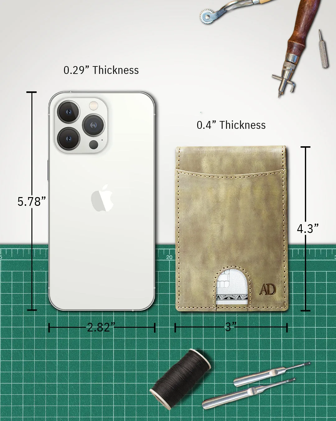 Leather Money Clip Bifold Wallet - Image 49