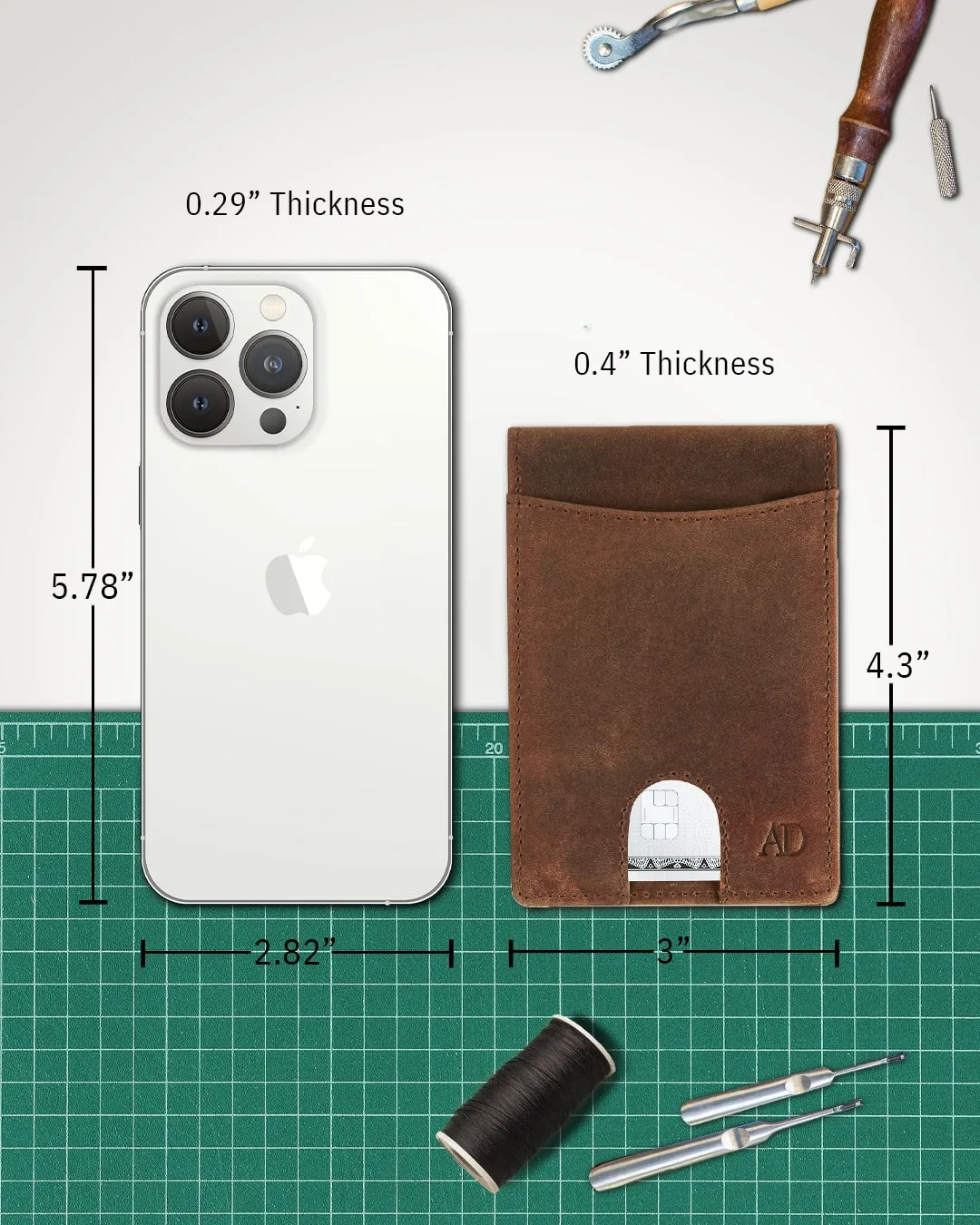 Leather Money Clip Bifold Wallet - Image 6