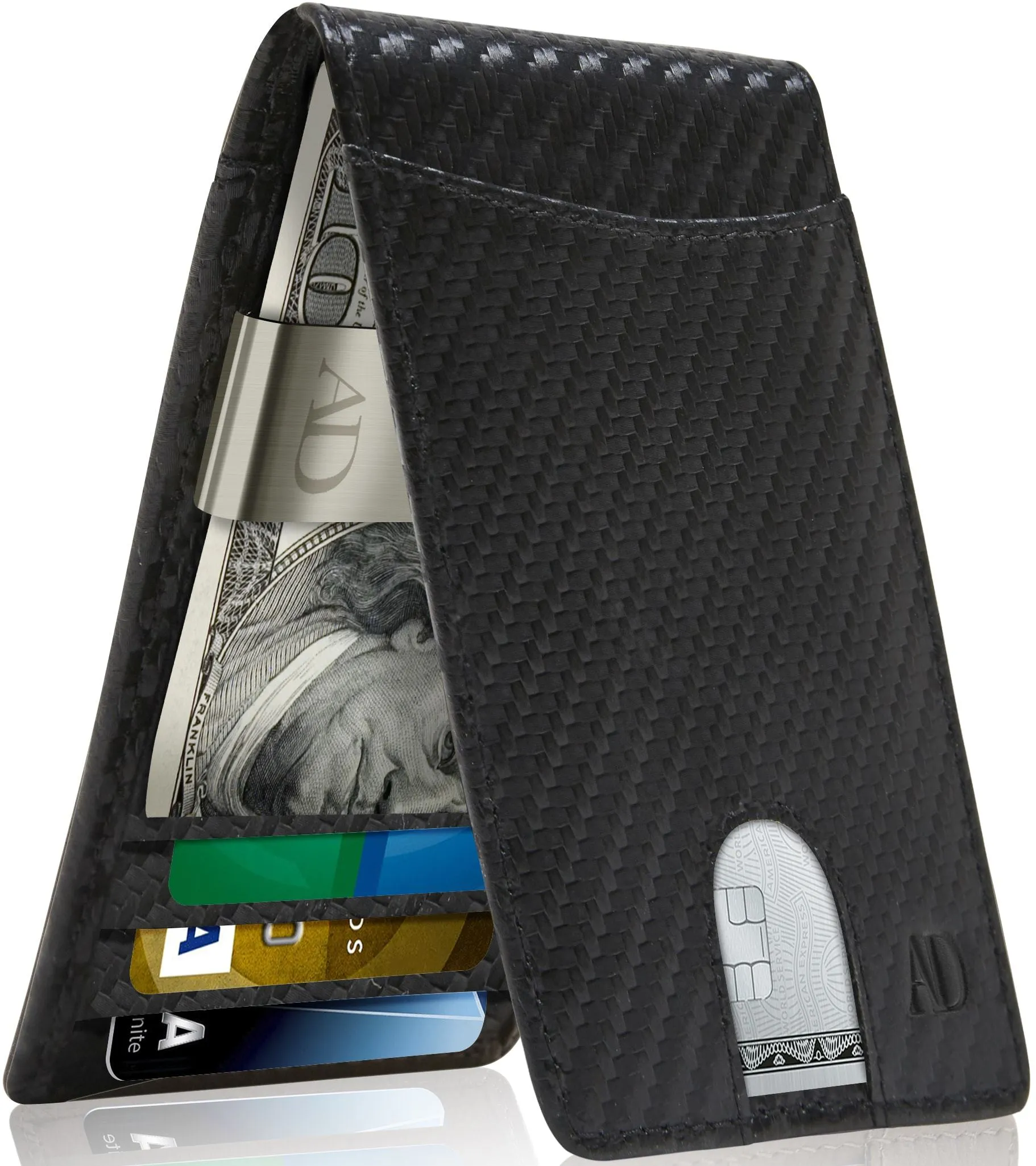 Leather Money Clip Bifold Wallet - Image 8