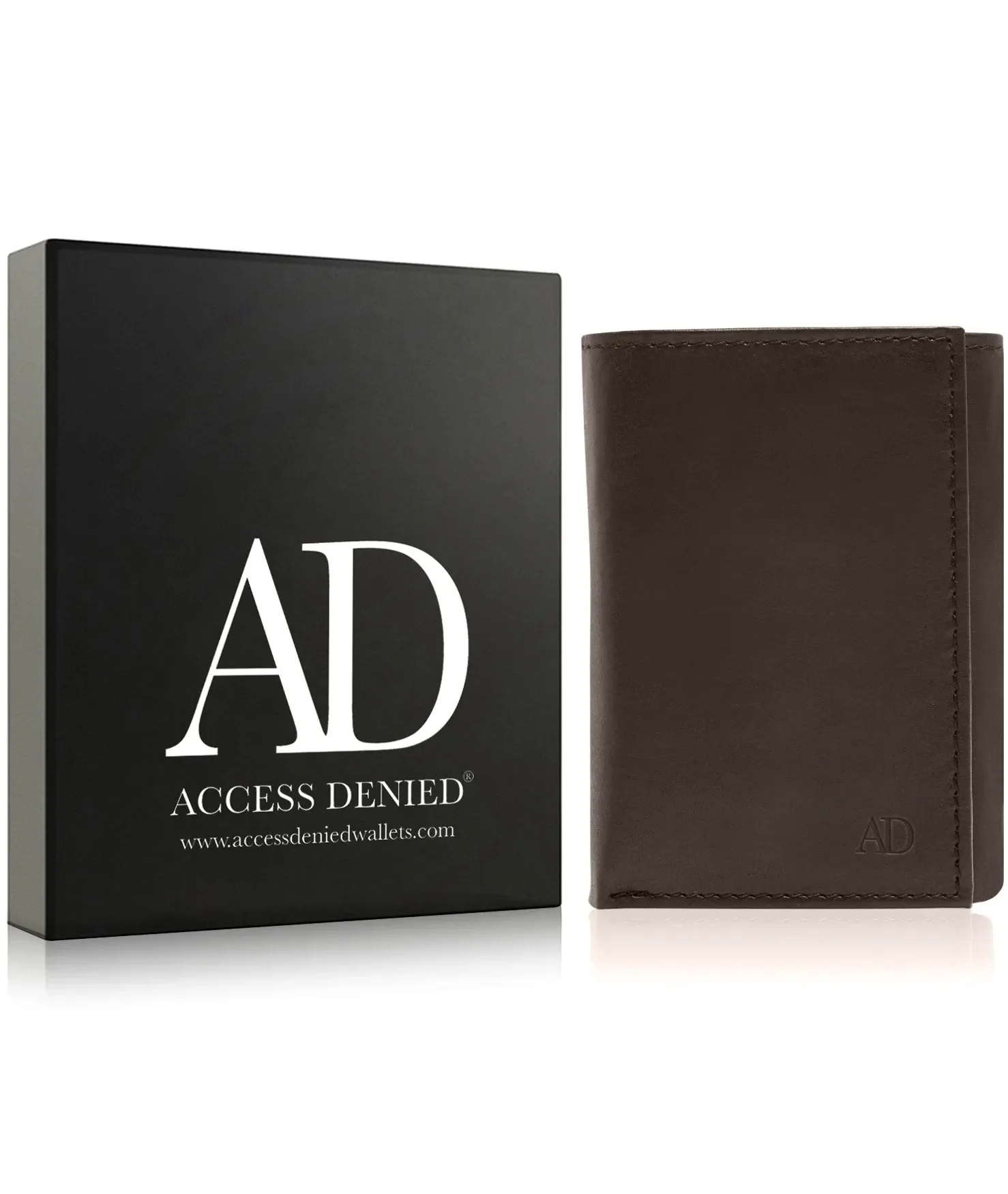 Leather Trifold Wallet with ID Window - Image 28