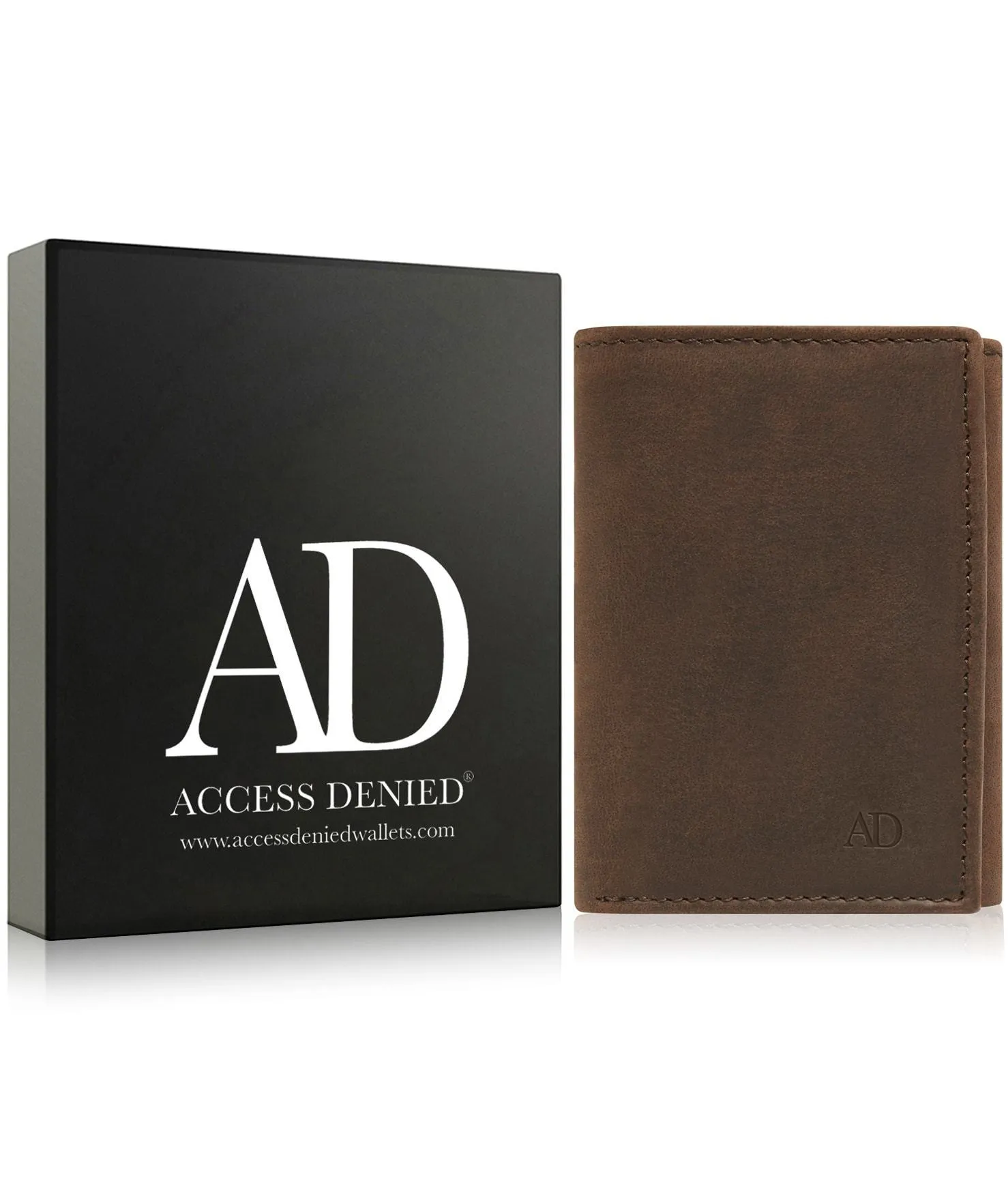 Leather Trifold Wallet with ID Window - Image 29