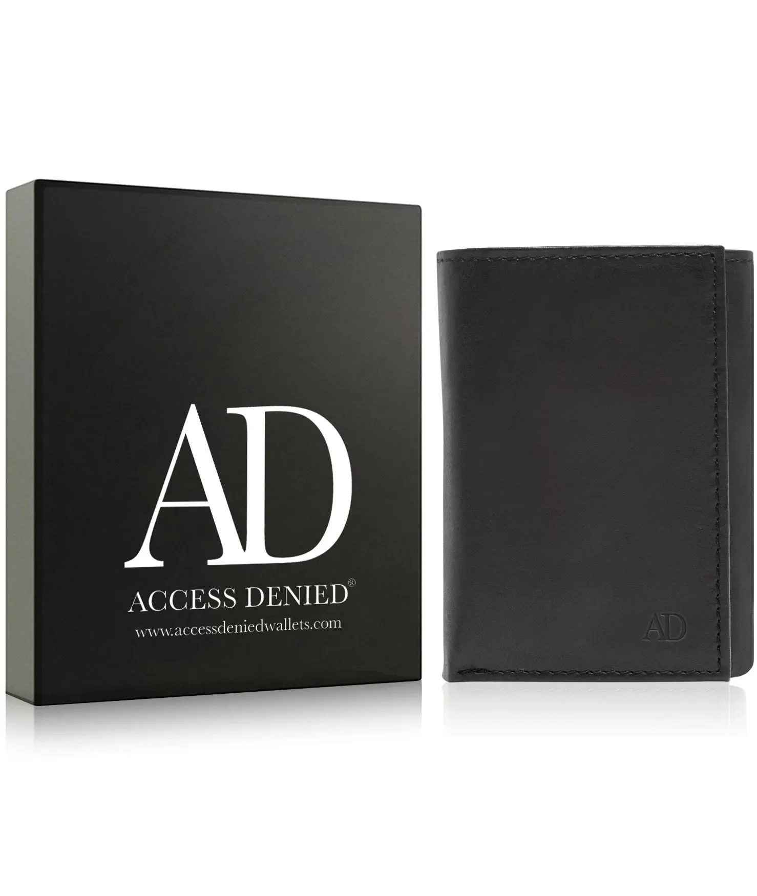 Leather Trifold Wallet with ID Window - Image 7