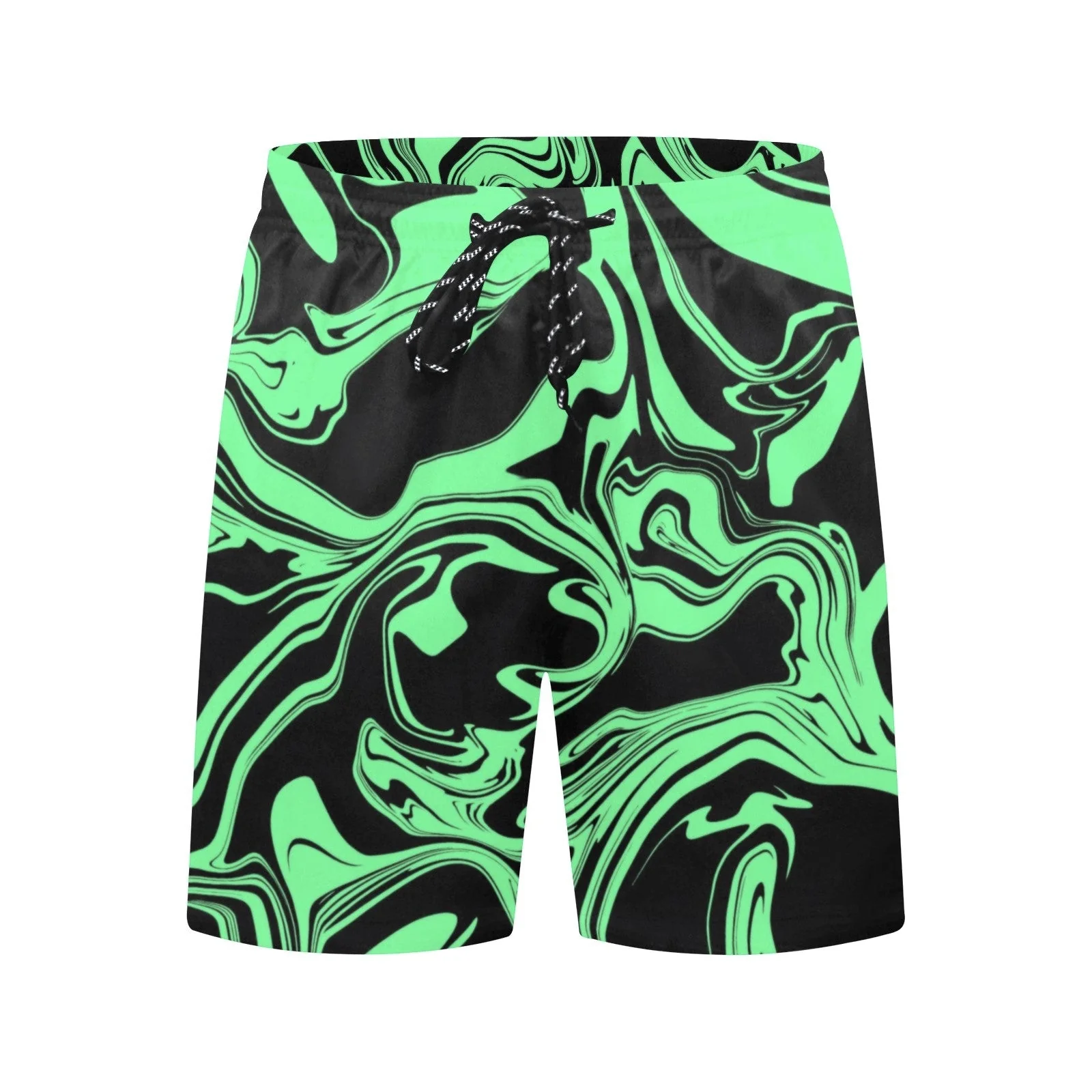 Slime in the Dark Green and Black Oil Spill Swim Shorts - Image 3