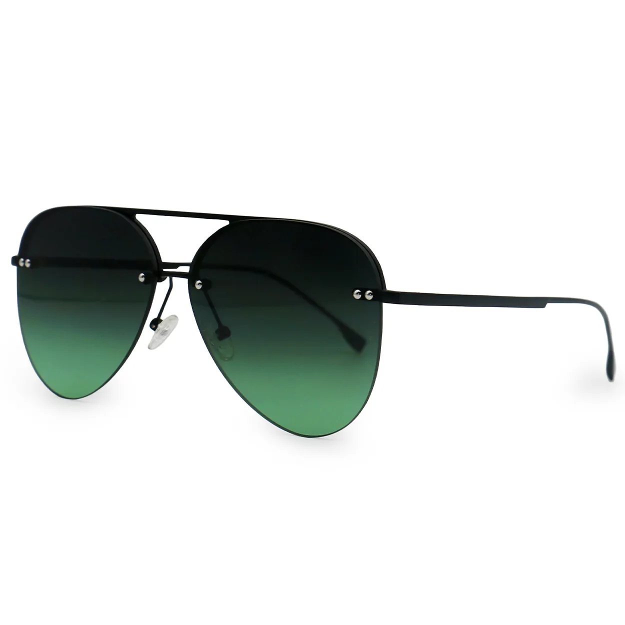 Smaller Megan 2 - Dark Green Metal Aviator Sunglasses - Image 3