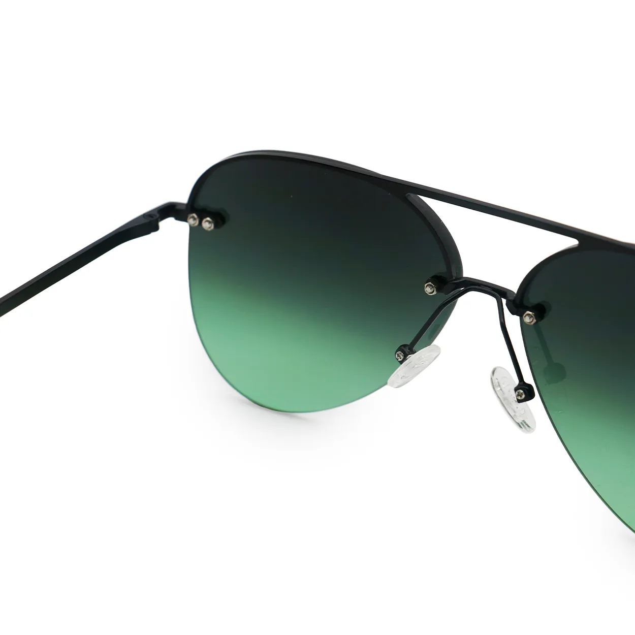 Smaller Megan 2 - Dark Green Metal Aviator Sunglasses - Image 5