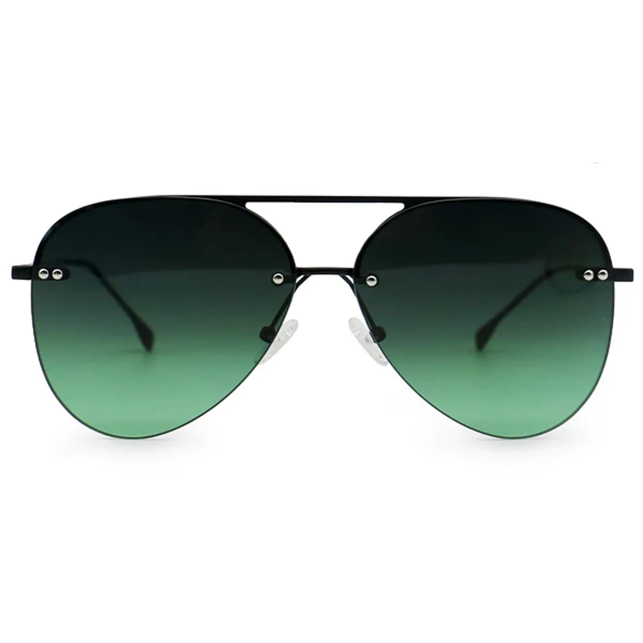 Smaller Megan 2 - Dark Green Metal Aviator Sunglasses - Image 7