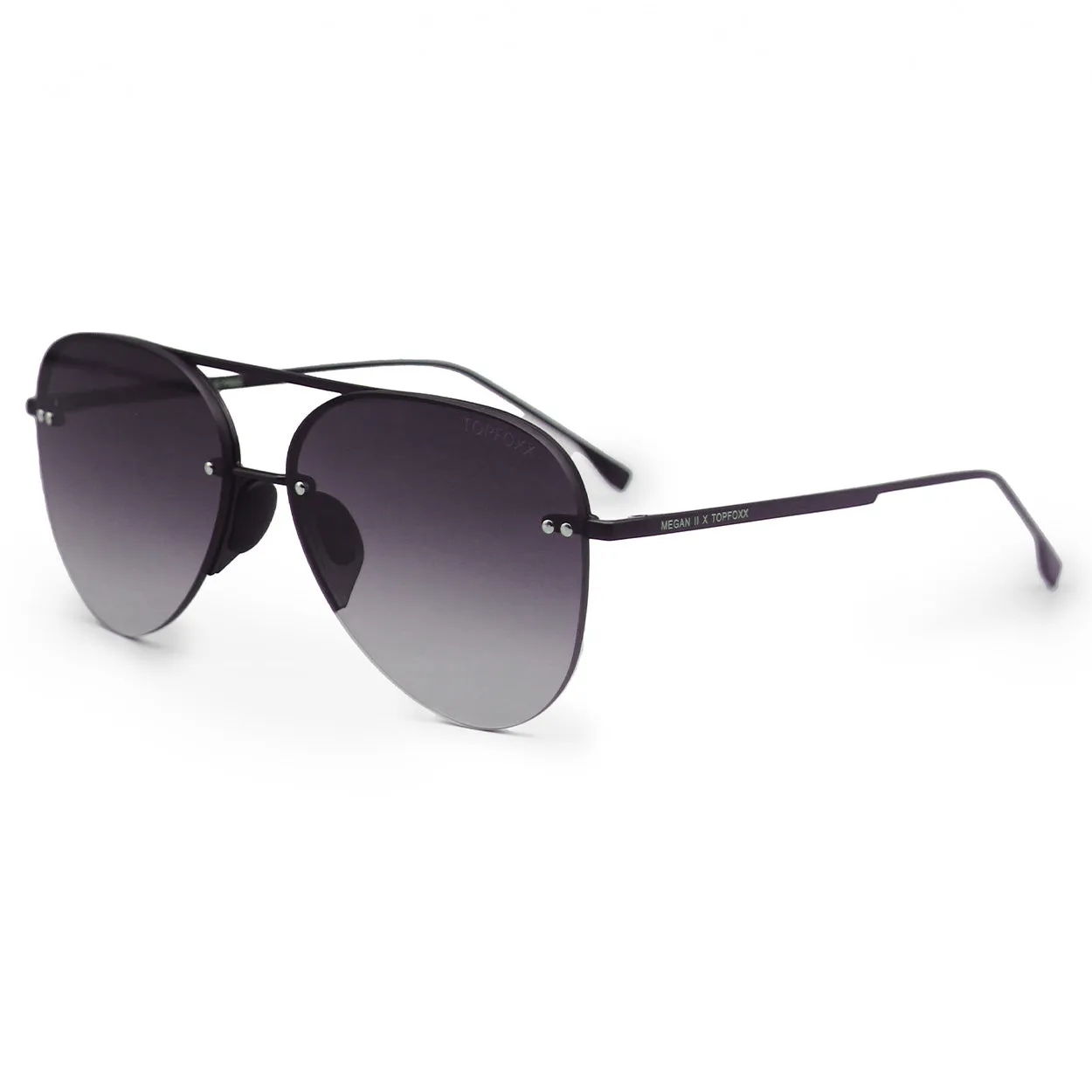 Smaller Megan 2 Faded Black - Tangle Free Aviator Sunglasses - Image 2