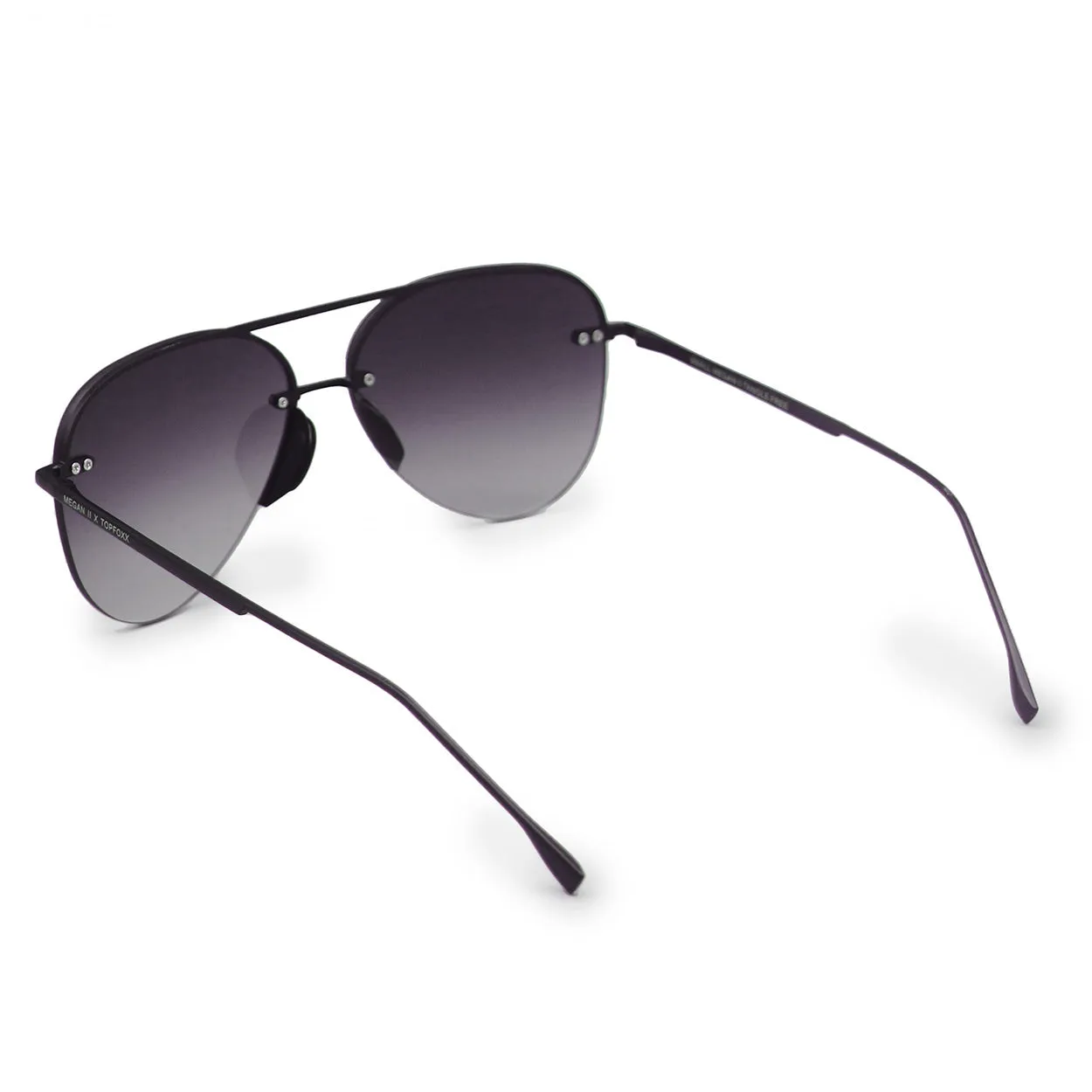 Smaller Megan 2 Faded Black - Tangle Free Aviator Sunglasses - Image 3