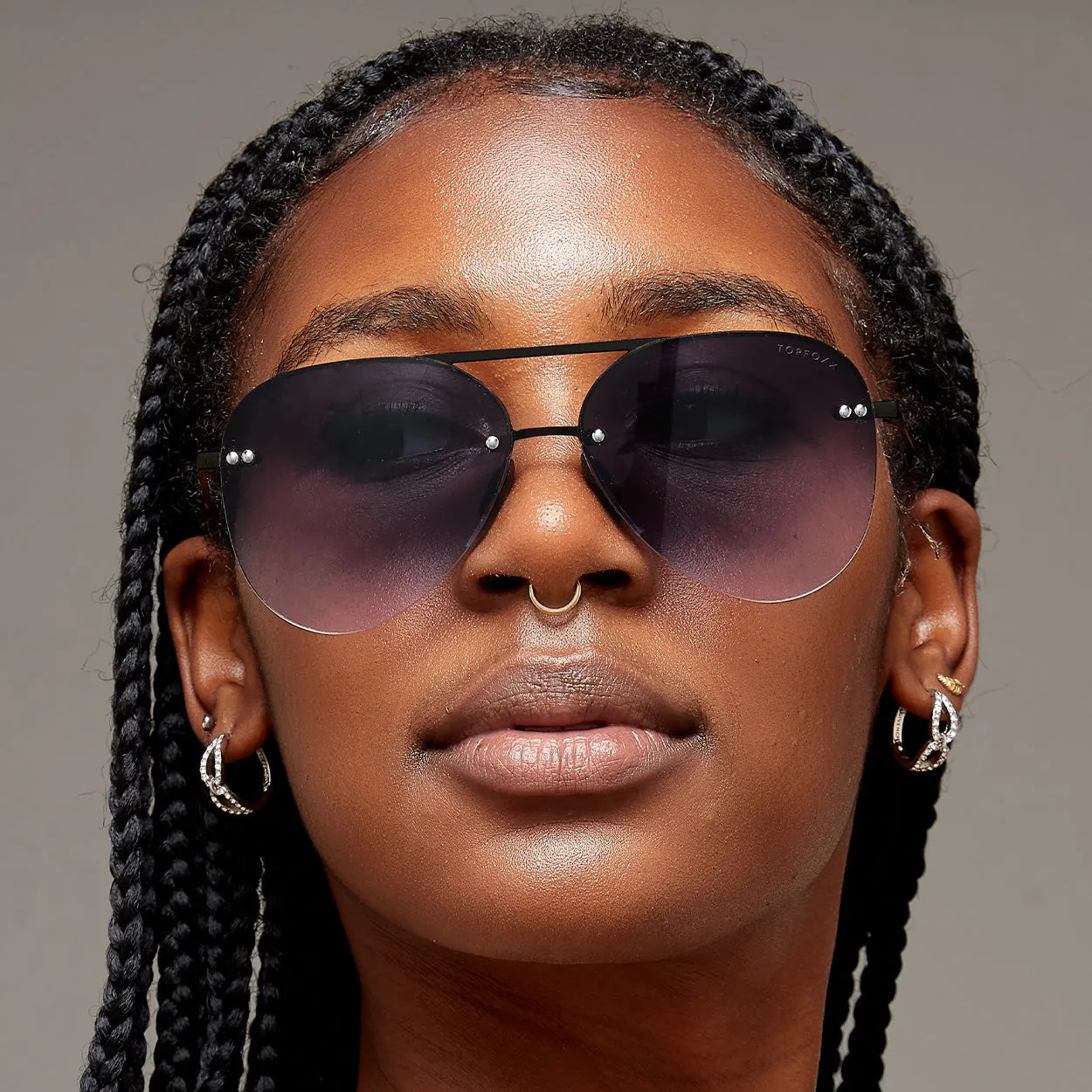 Smaller Megan 2 Faded Black - Tangle Free Aviator Sunglasses - Image 5