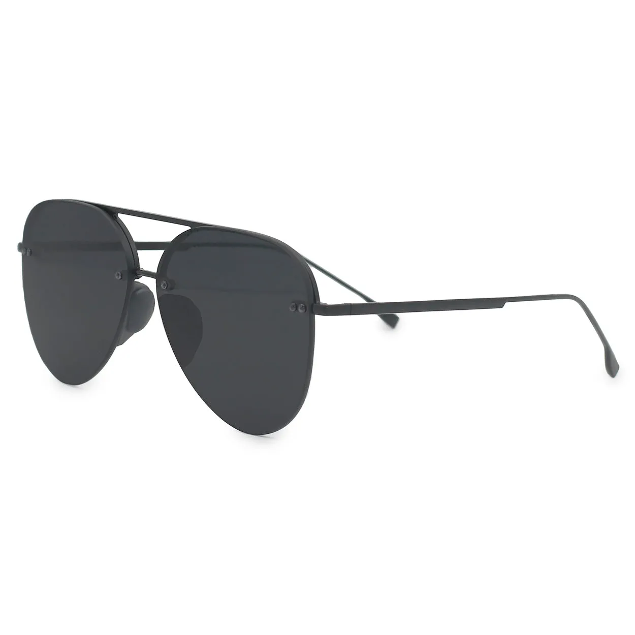 Smaller Megan 2 Jet Black- Tangle Free Aviator Sunglasses - Image 2