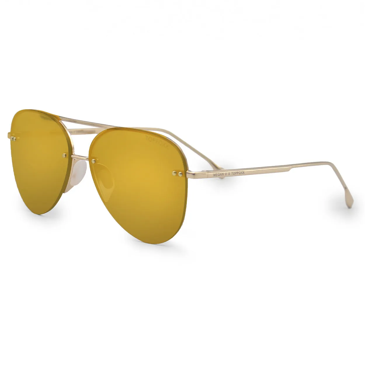 Smaller Megan 2 Mirrored Bronze - Tangle Free Aviator Sunglasses - Image 2