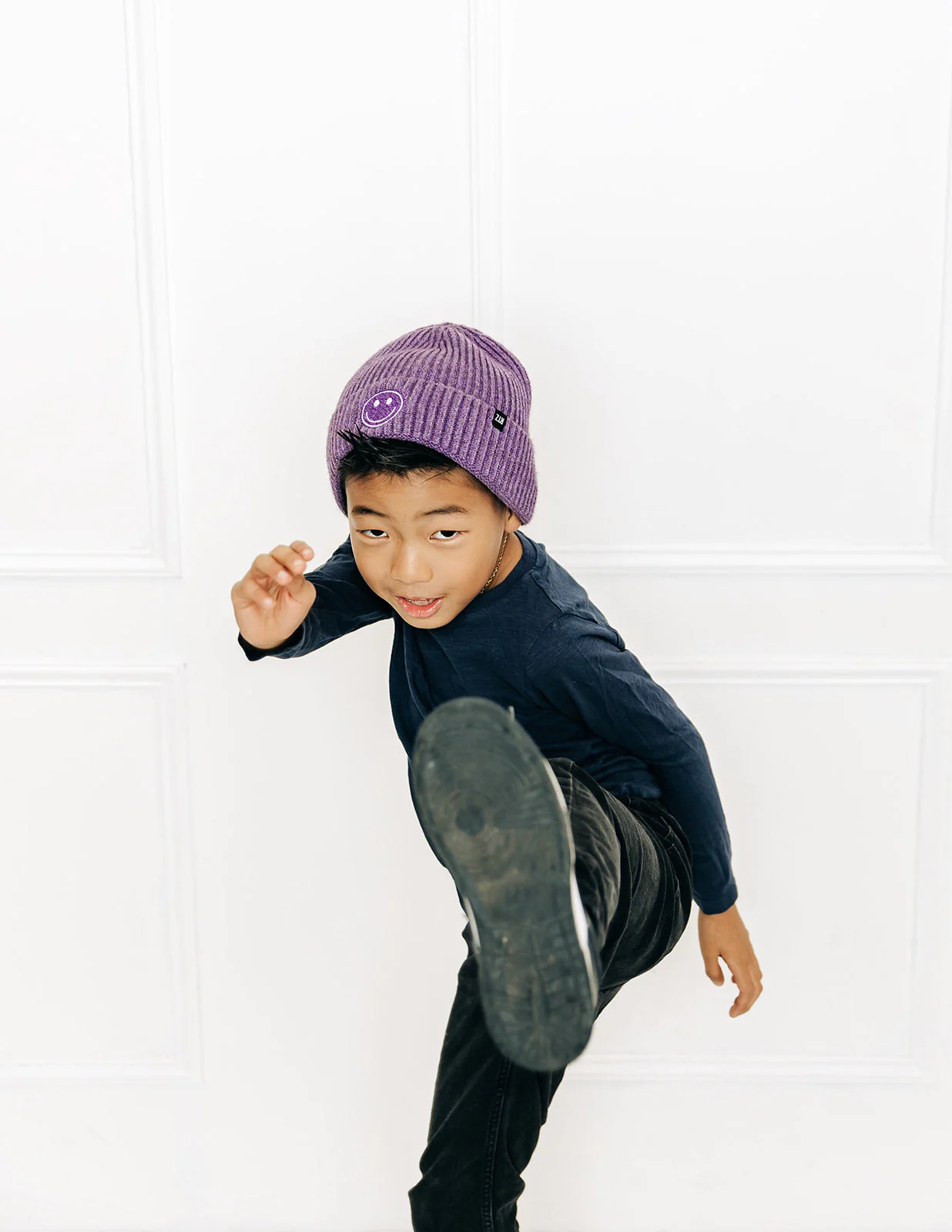 Cozy Smiley Face Knit Beanie - Image 26