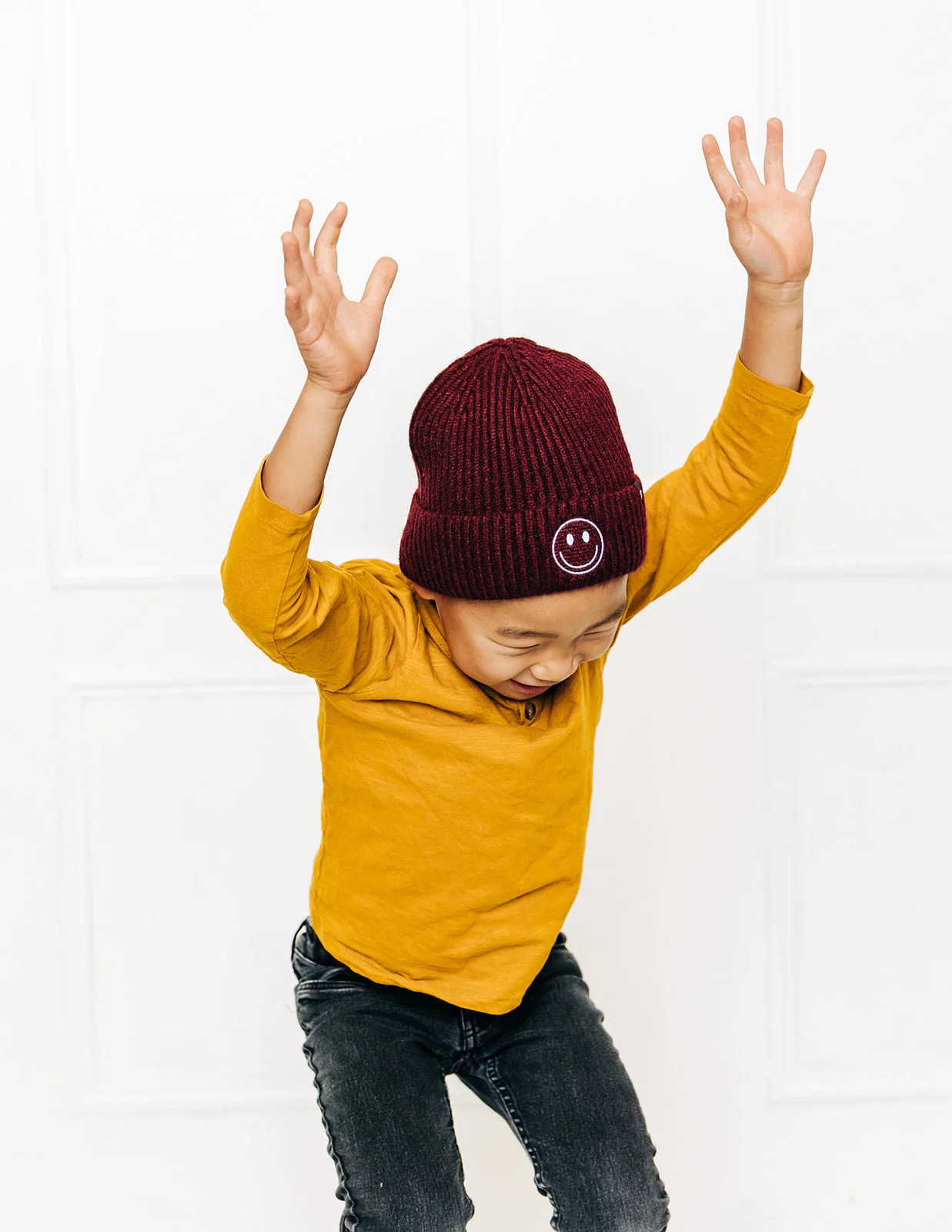 Cozy Smiley Face Knit Beanie - Image 5